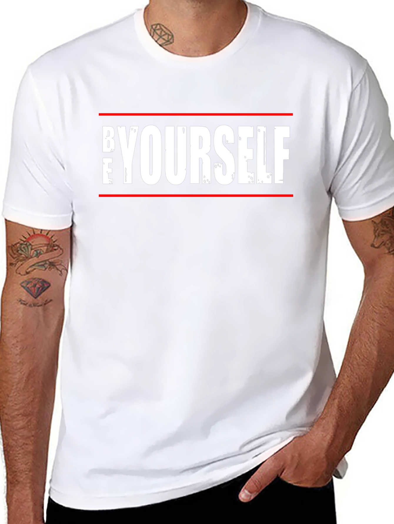 Be Yourself Graphic Tee - Trendy Black Cotton T-Shirt