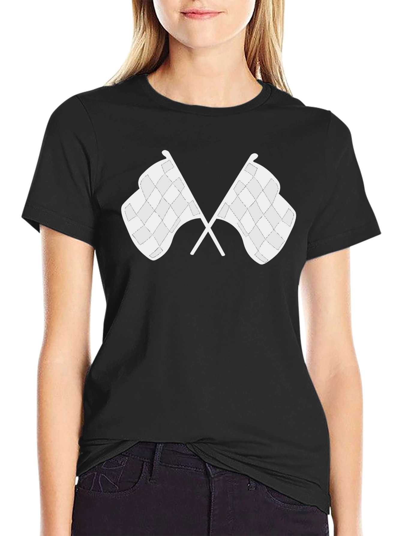 Checkered Flags Graphic T-Shirt - Racing Fan Apparel