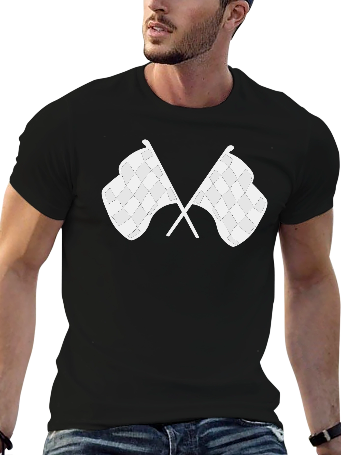 Checkered Flags Graphic T-Shirt - Racing Fan Apparel