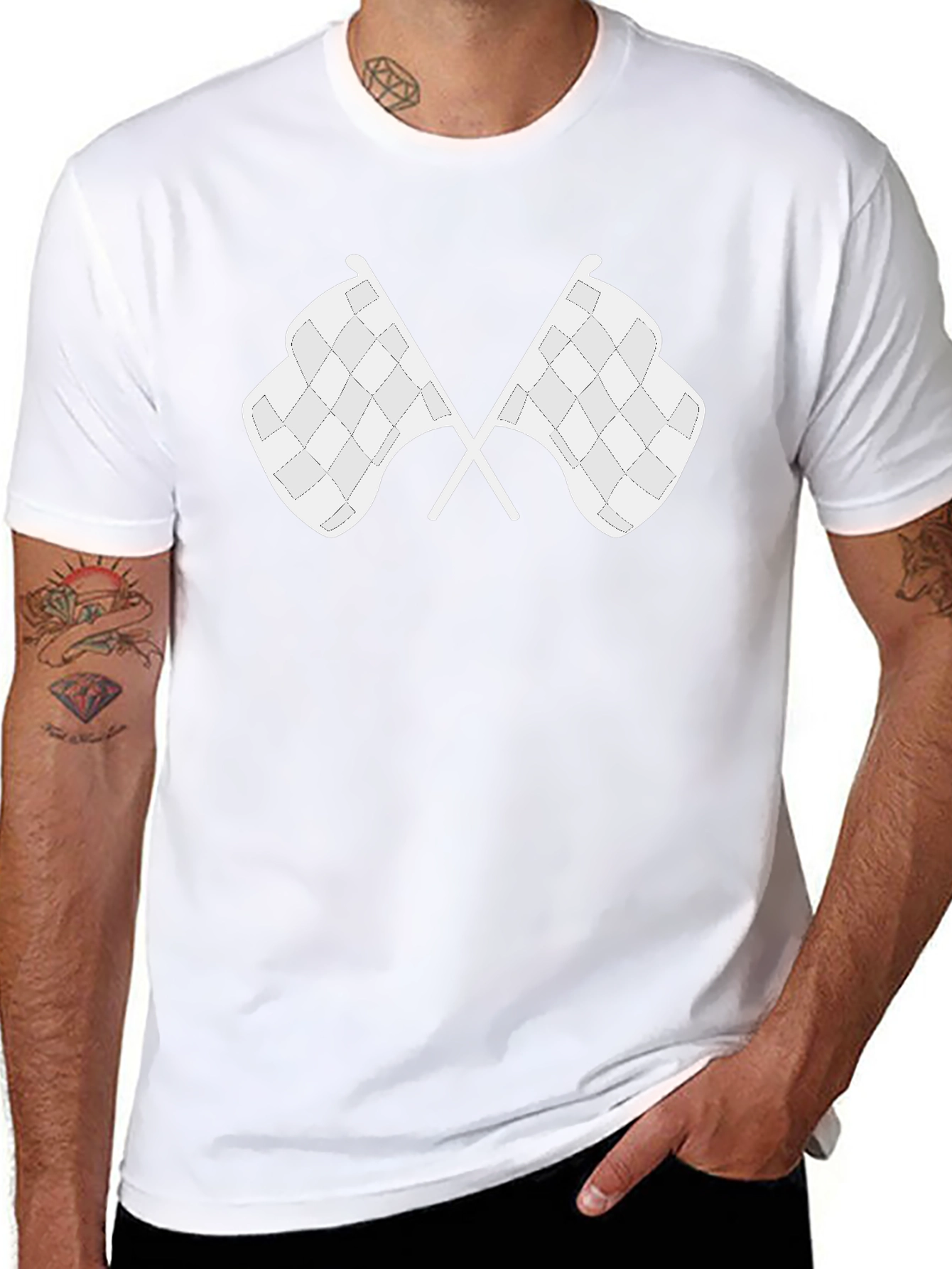 Checkered Flags Graphic T-Shirt - Racing Fan Apparel