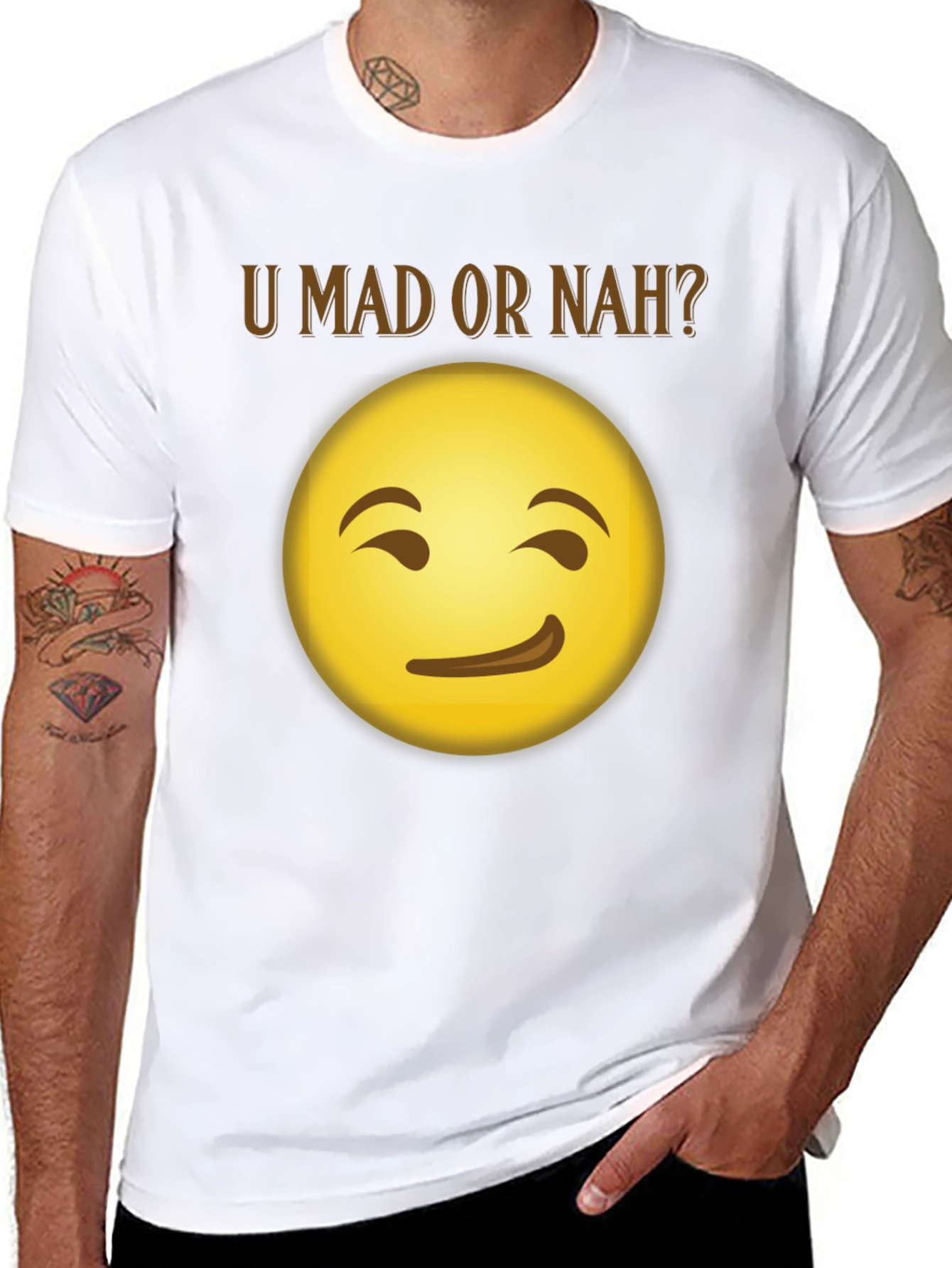 U Mad Or Nah? Emoji Graphic T-Shirt