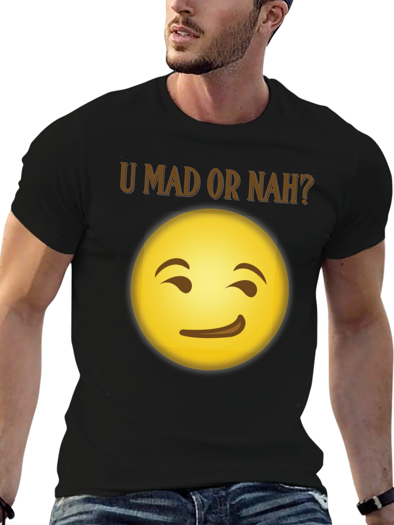 U Mad Or Nah? Emoji Graphic T-Shirt