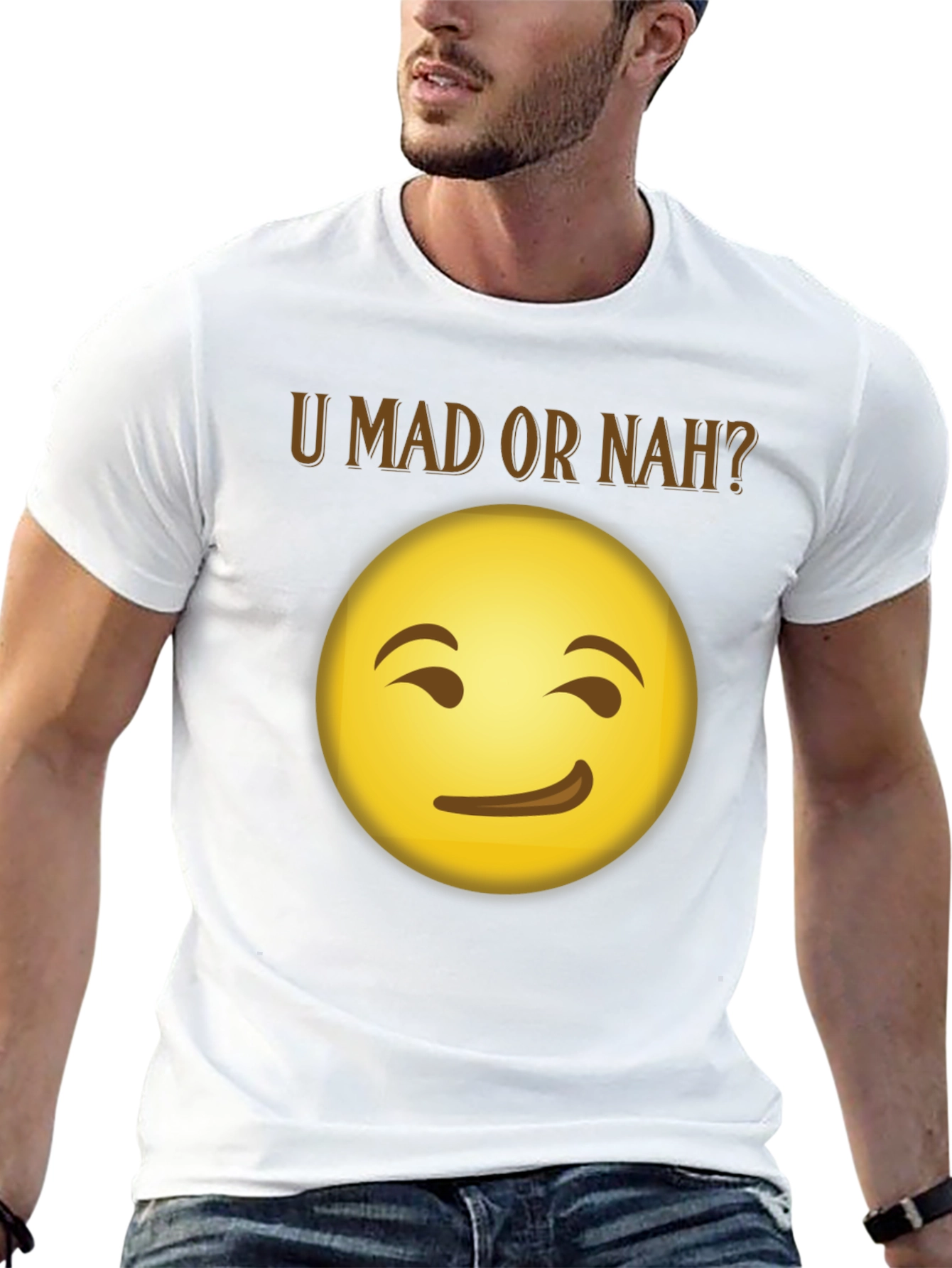 U Mad Or Nah? Emoji Graphic T-Shirt