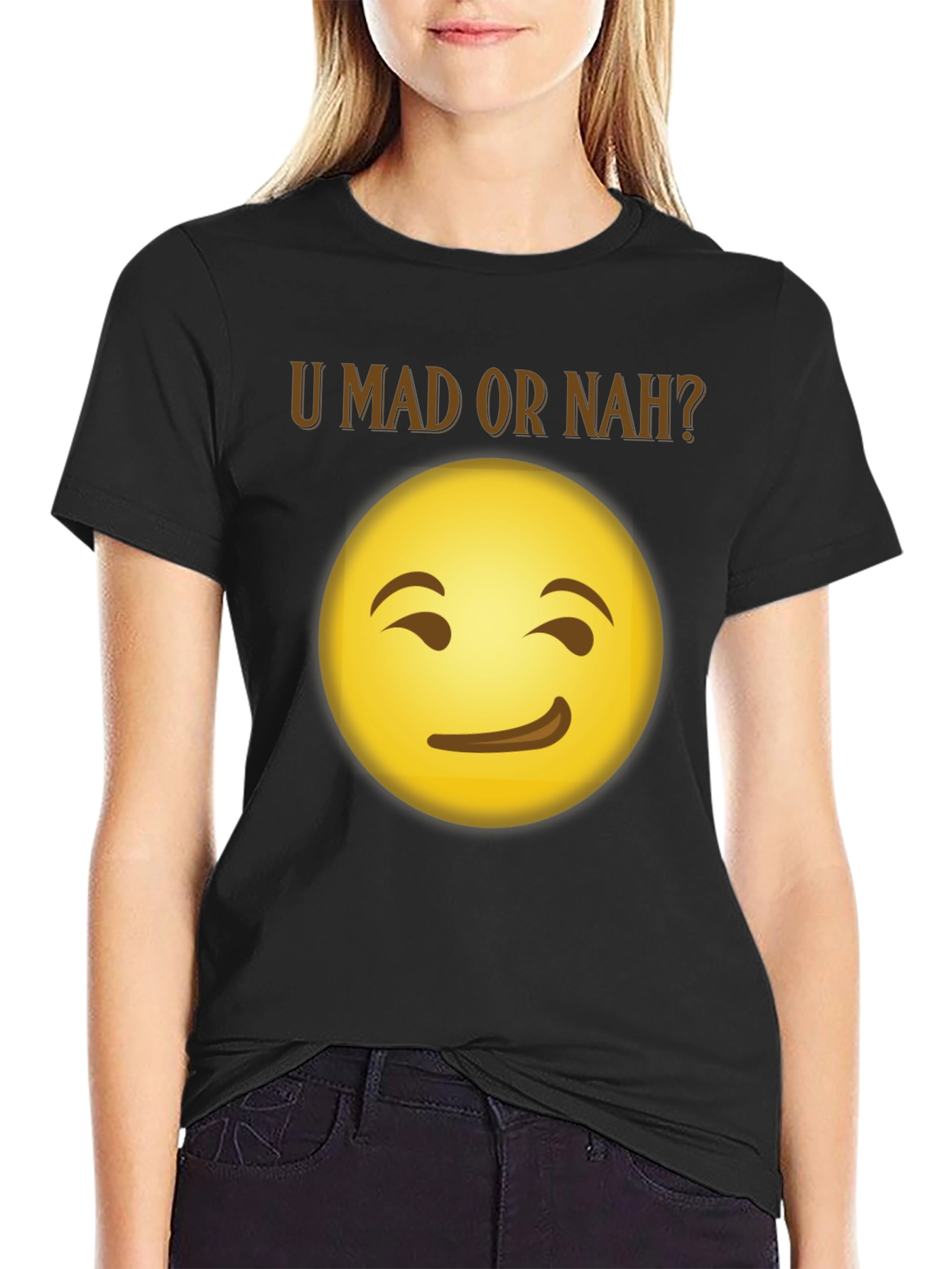 U Mad Or Nah? Emoji Graphic T-Shirt