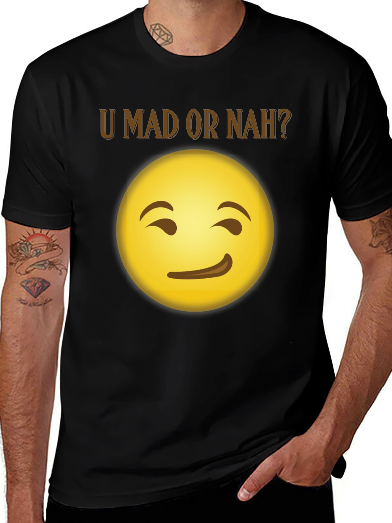 U Mad Or Nah? Emoji Graphic T-Shirt