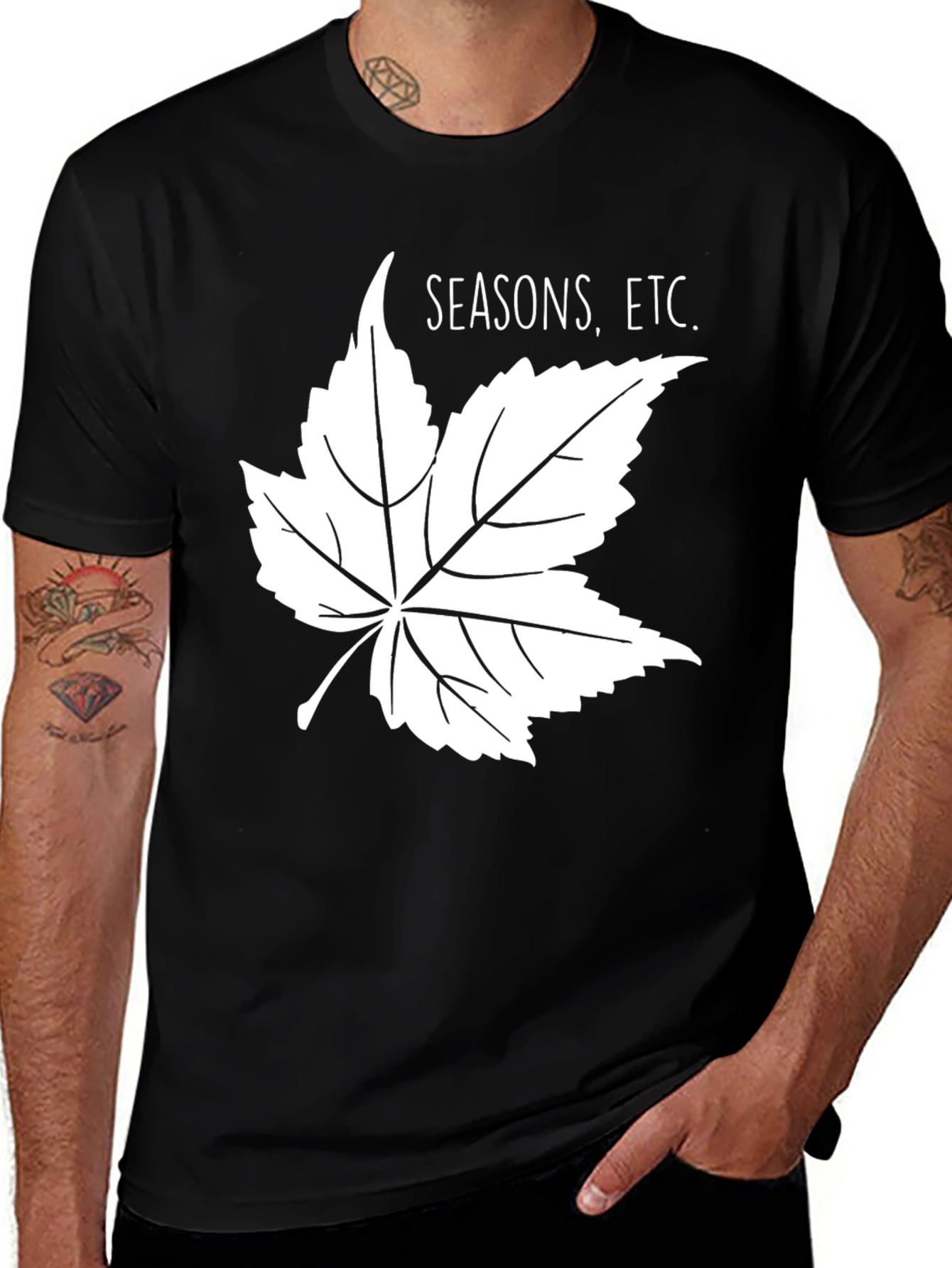 Seasons Etc. Graphic Tee - Black Cotton Blend