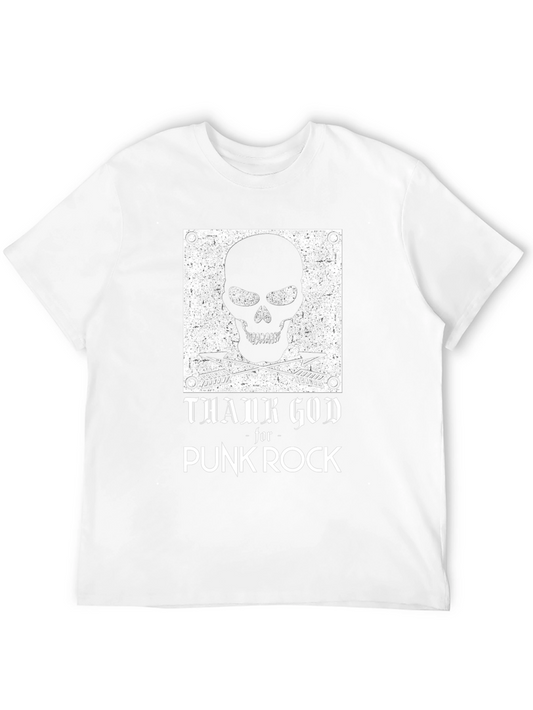 Punk Rock Skull Graphic T-Shirt