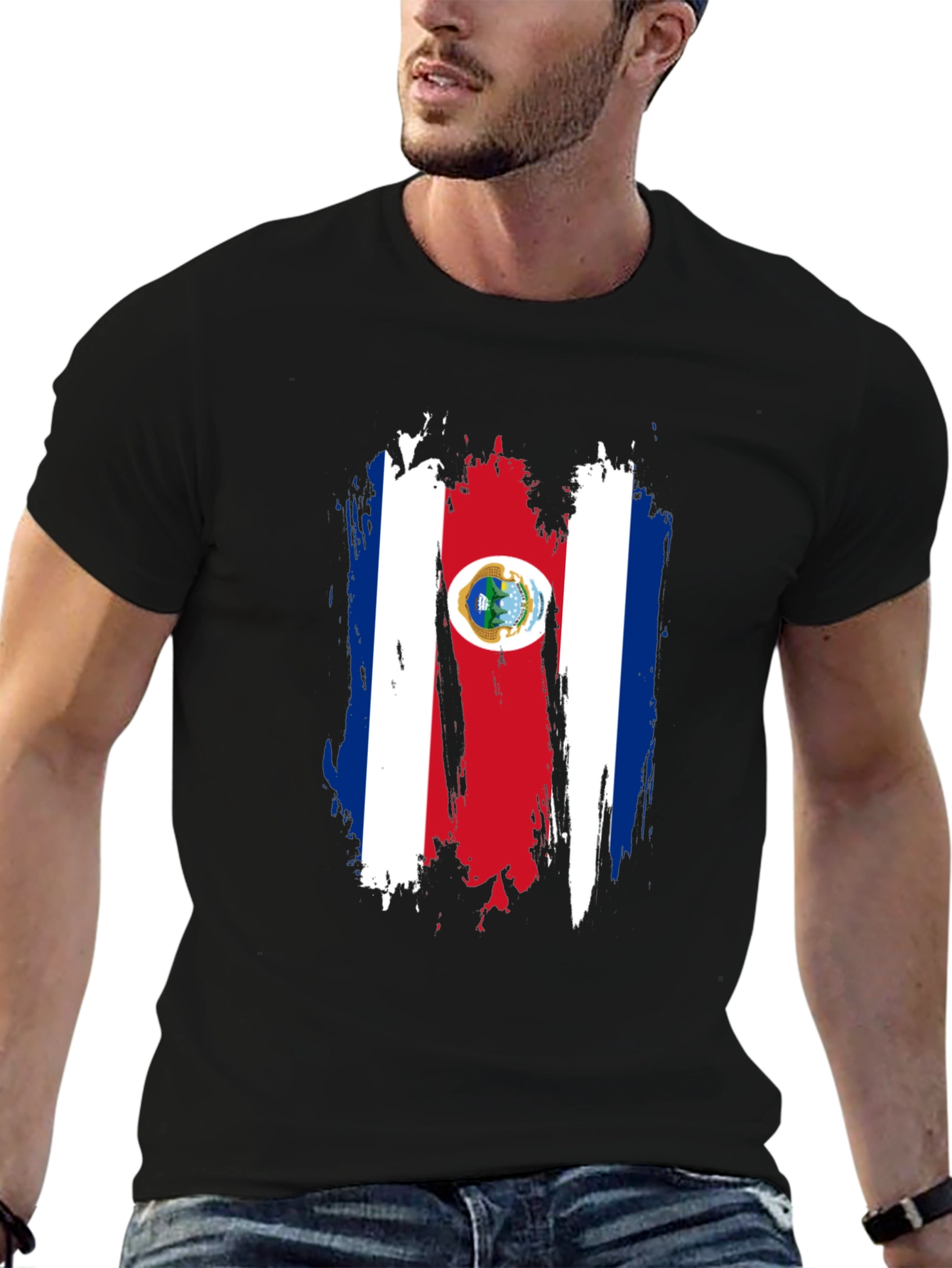 Costa Rica Flag T-Shirt Black