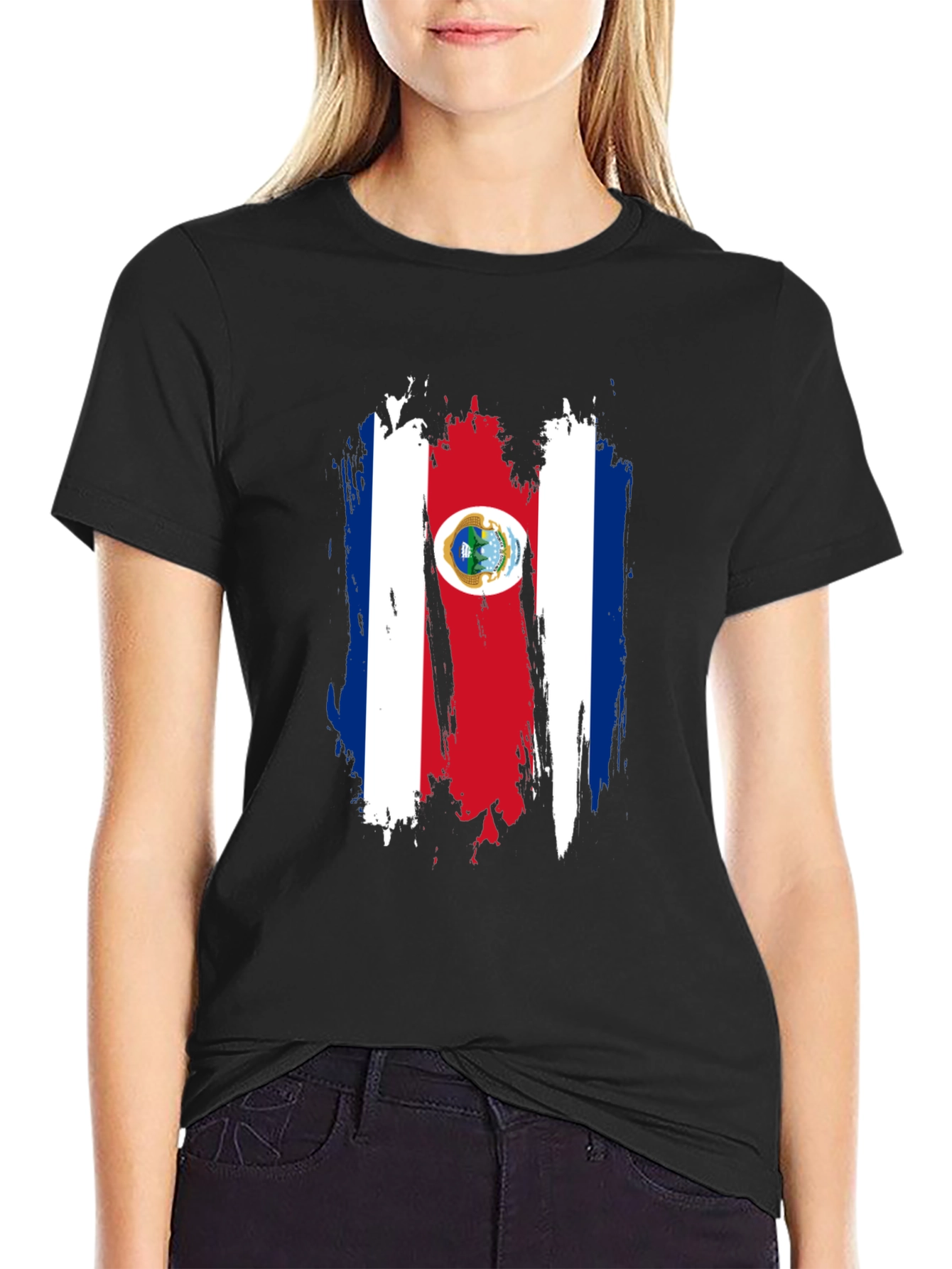Costa Rica Flag T-Shirt Black