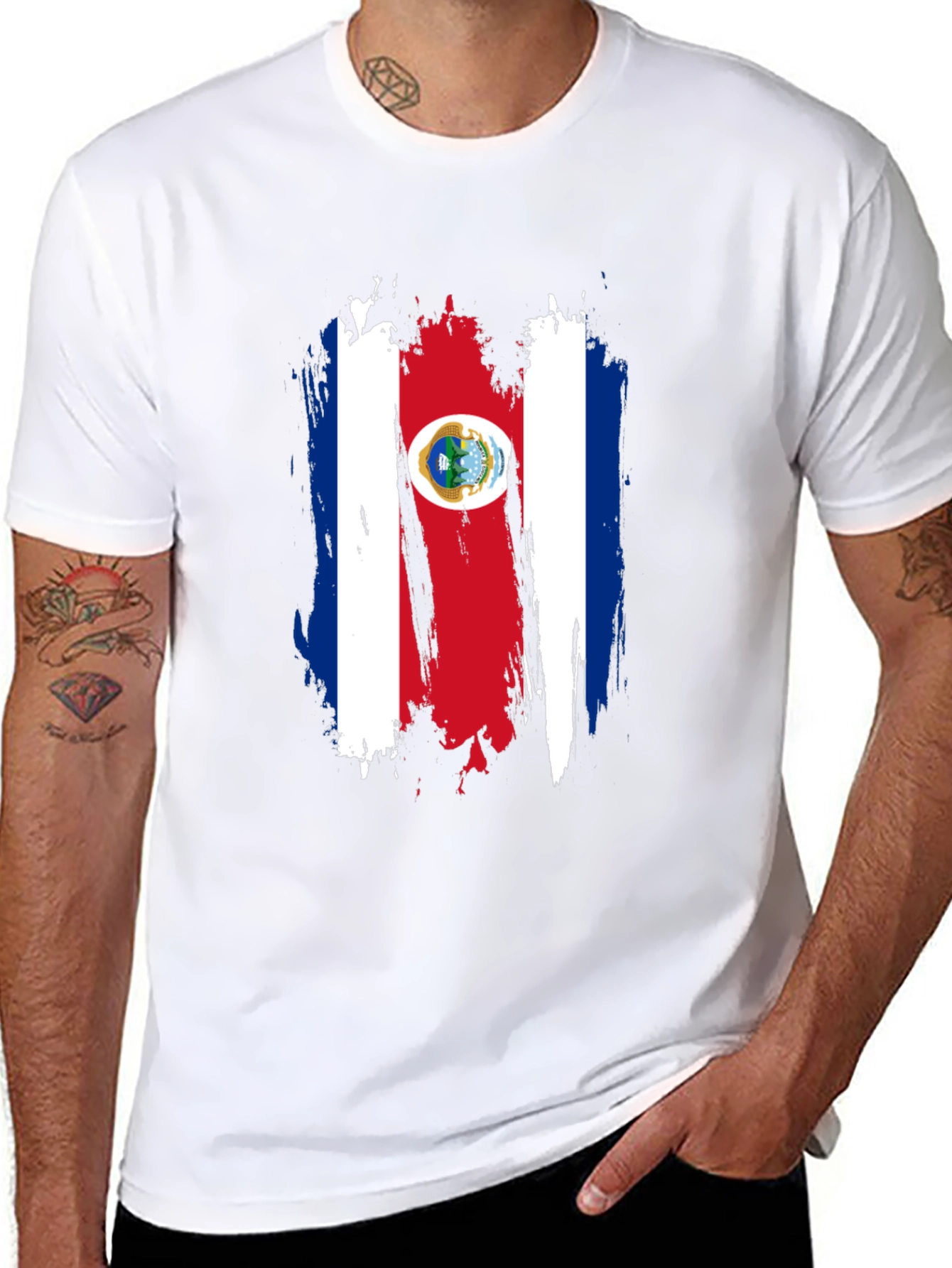 Costa Rica Flag T-Shirt Black