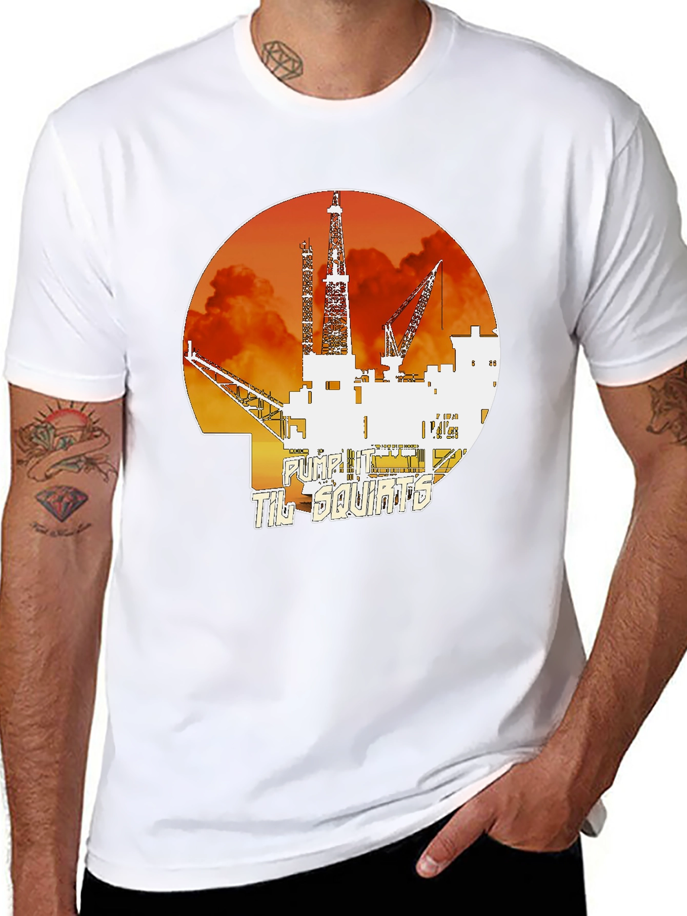 Pump It Til Squirts Black Graphic T-Shirt