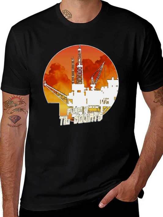 Pump It Til Squirts Black Graphic T-Shirt