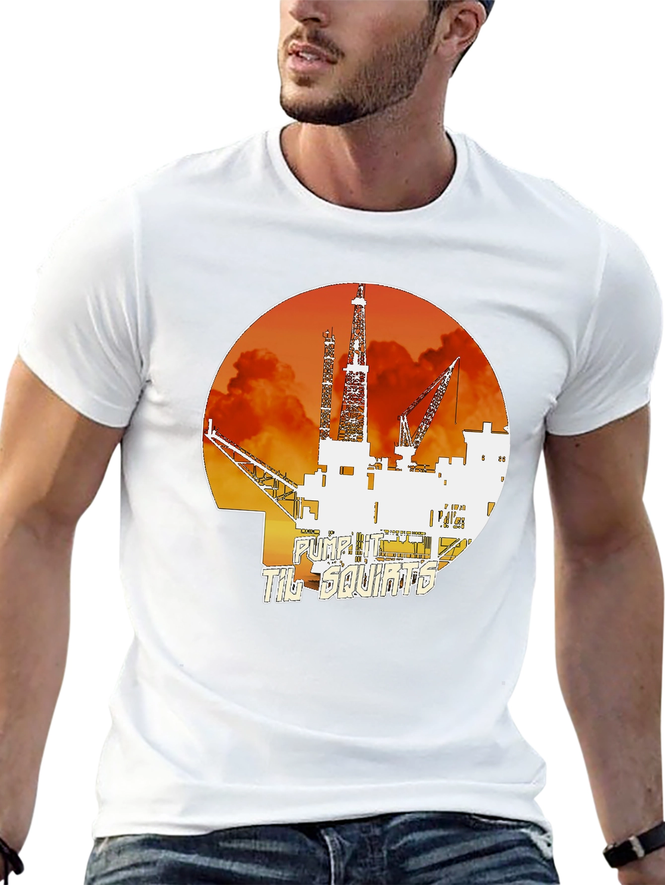 Pump It Til Squirts Black Graphic T-Shirt