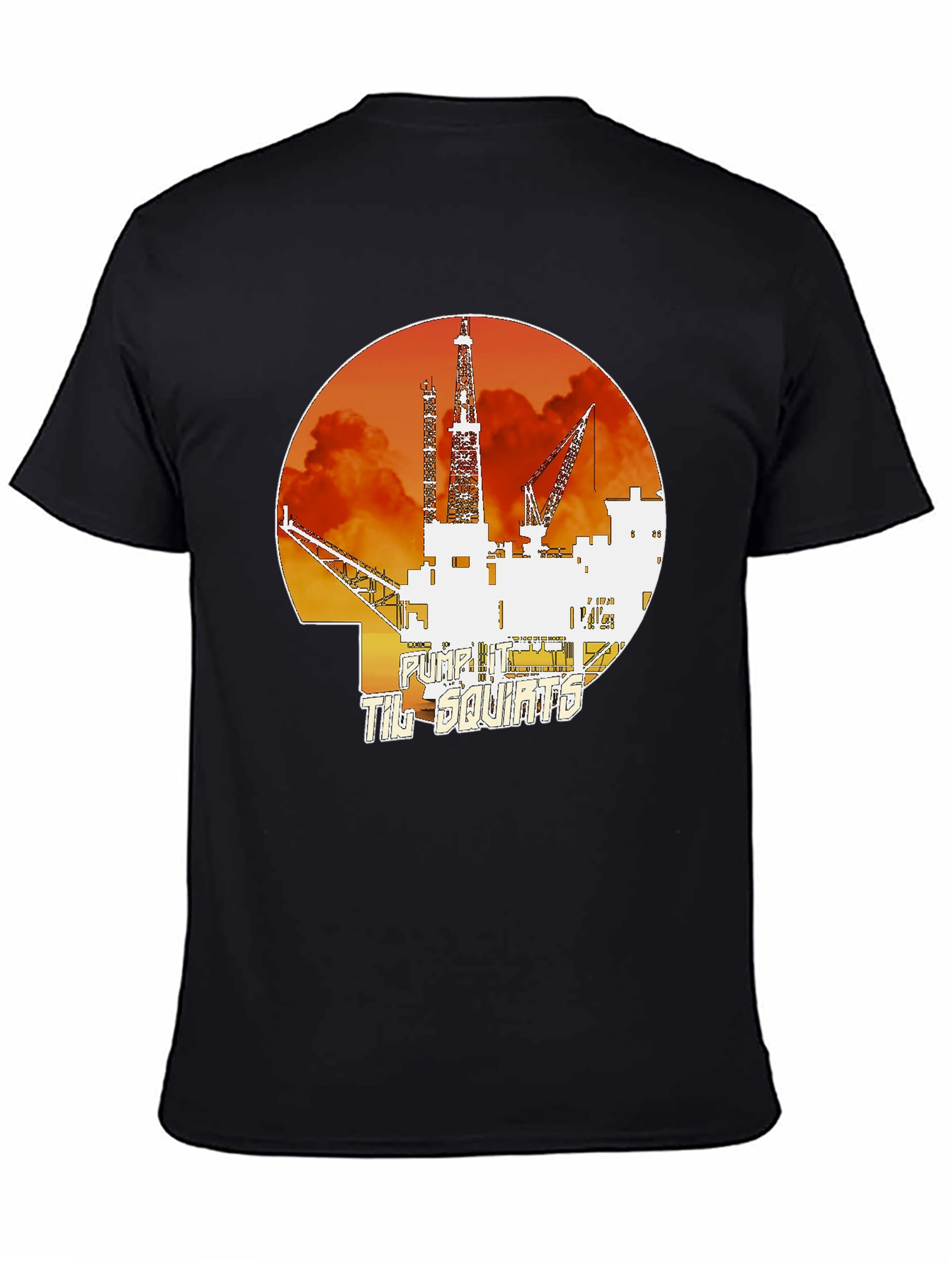Pump It Til Squirts Black Graphic T-Shirt