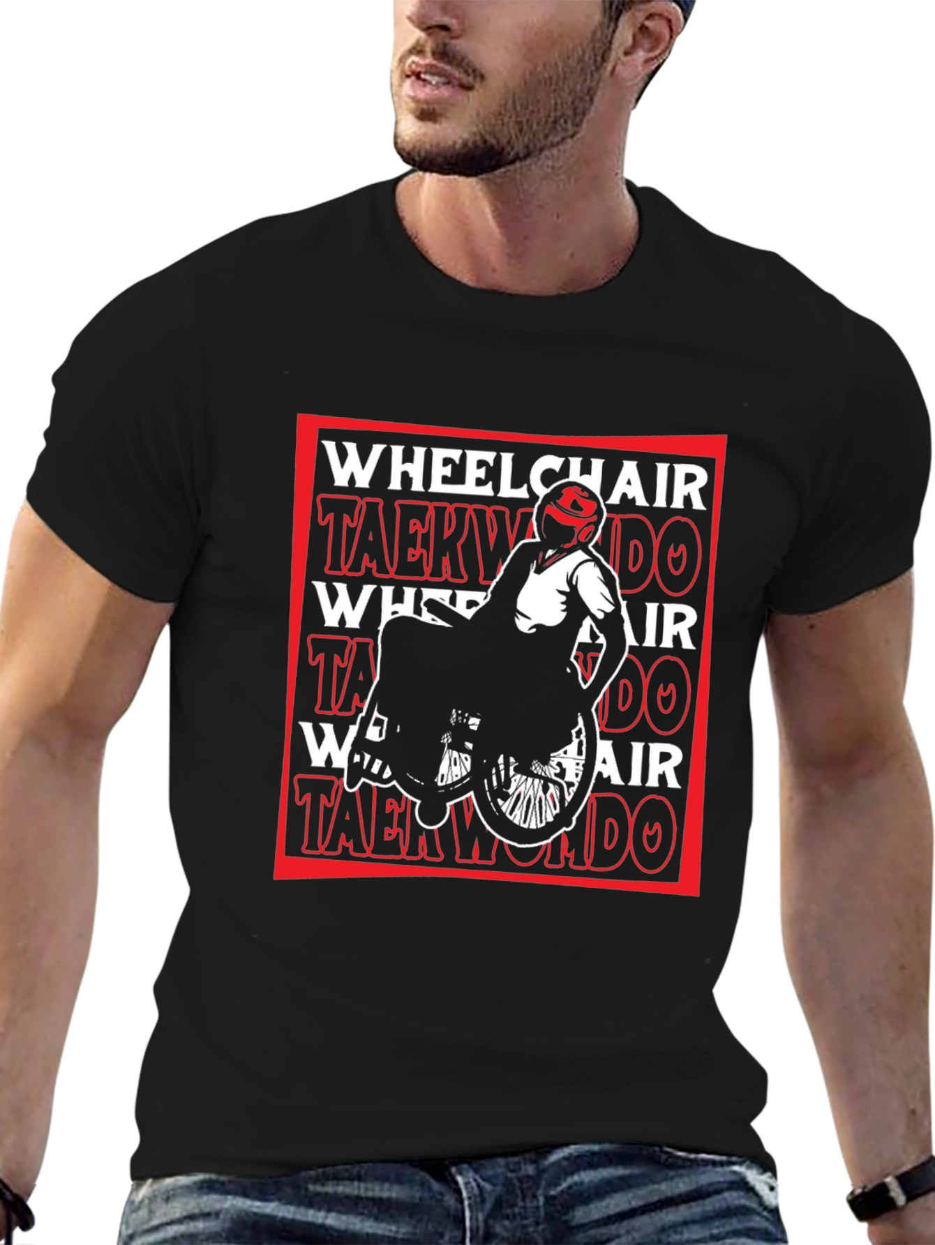 Wheelchair Taekwondo Black T-Shirt