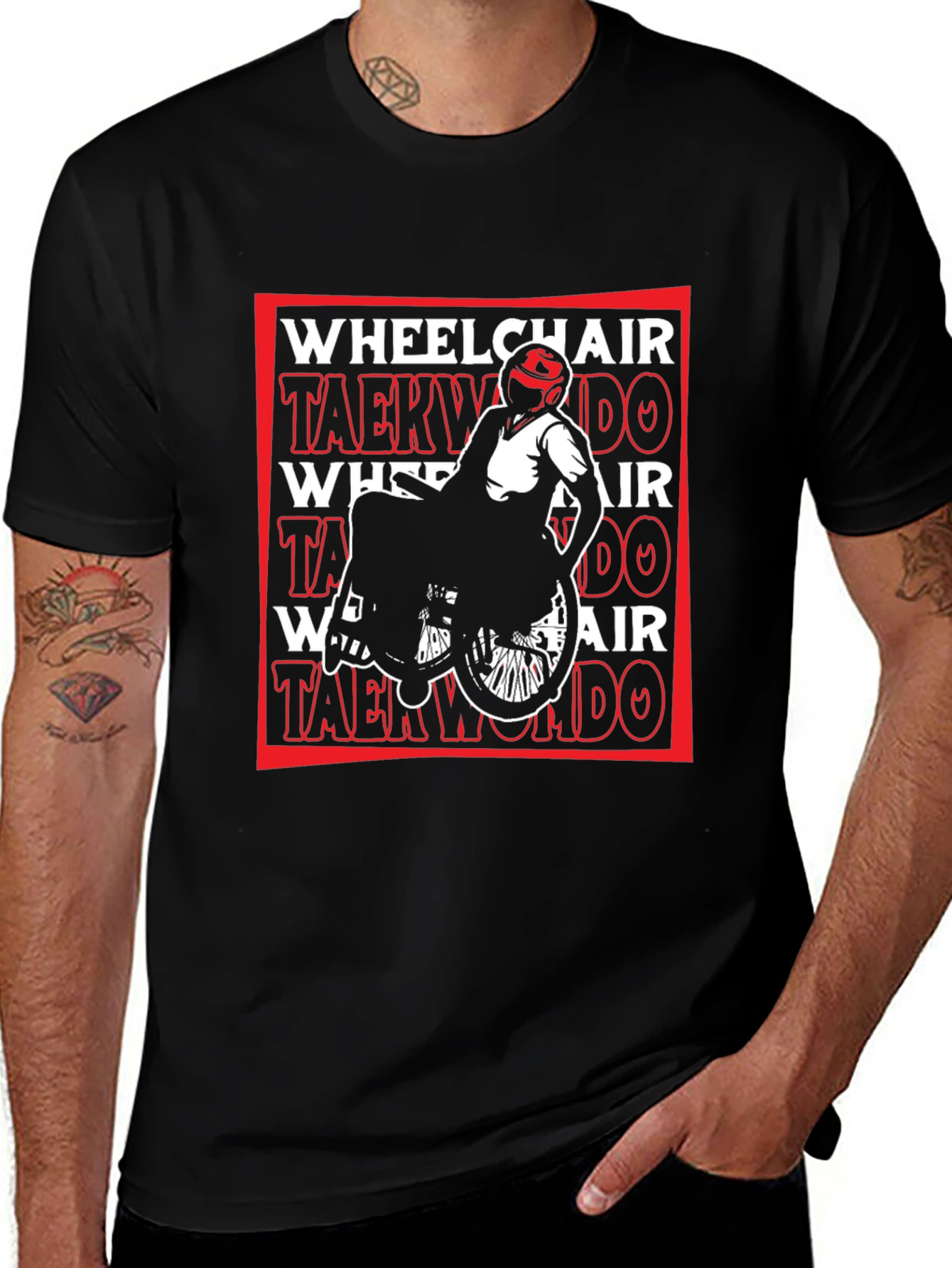 Wheelchair Taekwondo Black T-Shirt