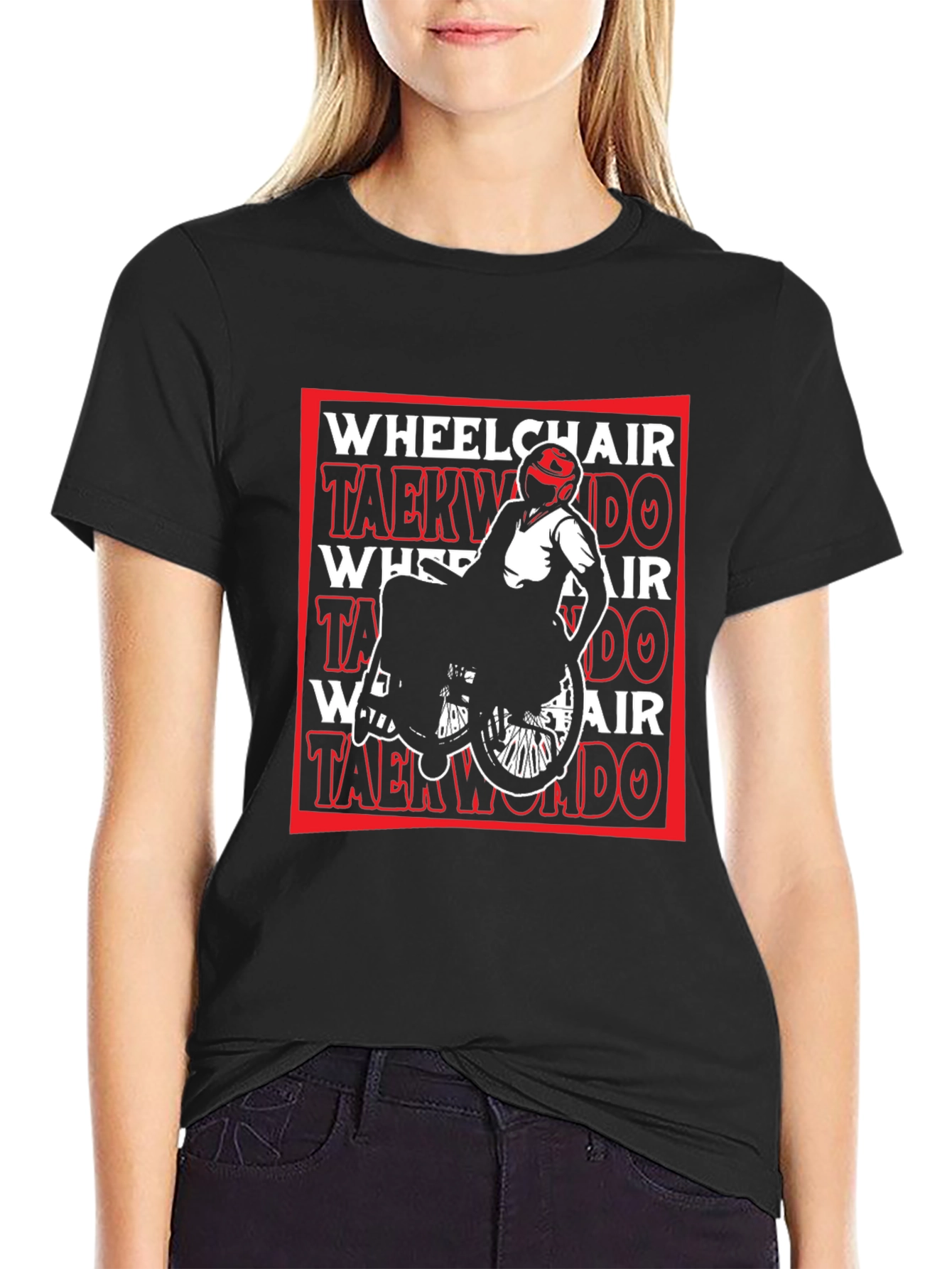 Wheelchair Taekwondo Black T-Shirt