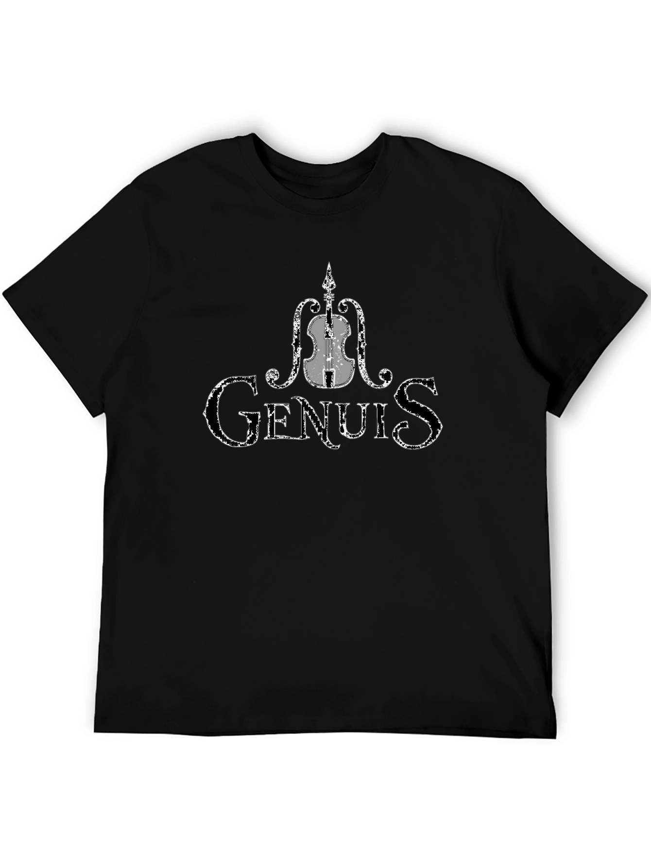 Violin Genius Graphic T-Shirt - Black