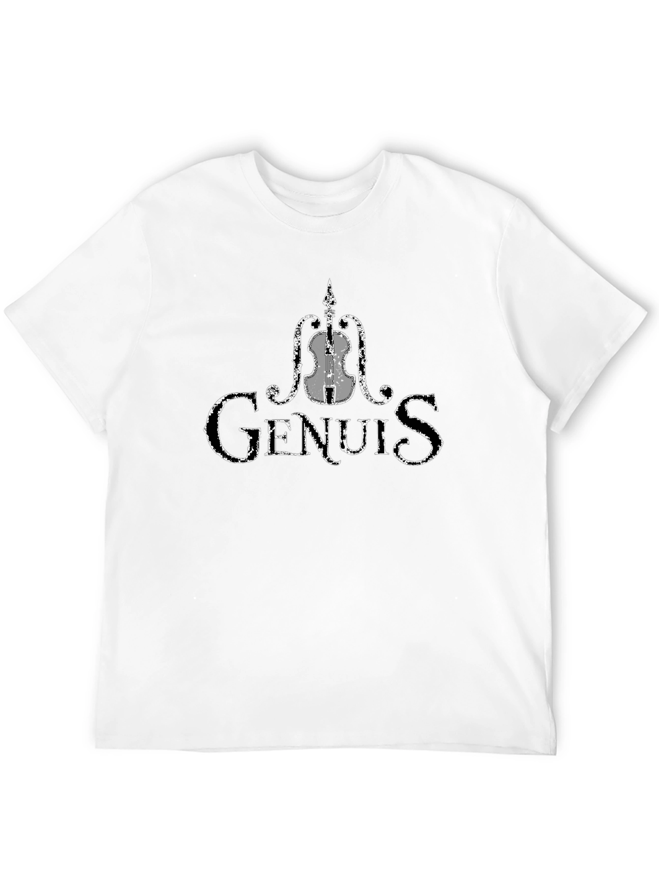 Violin Genius Graphic T-Shirt - Black