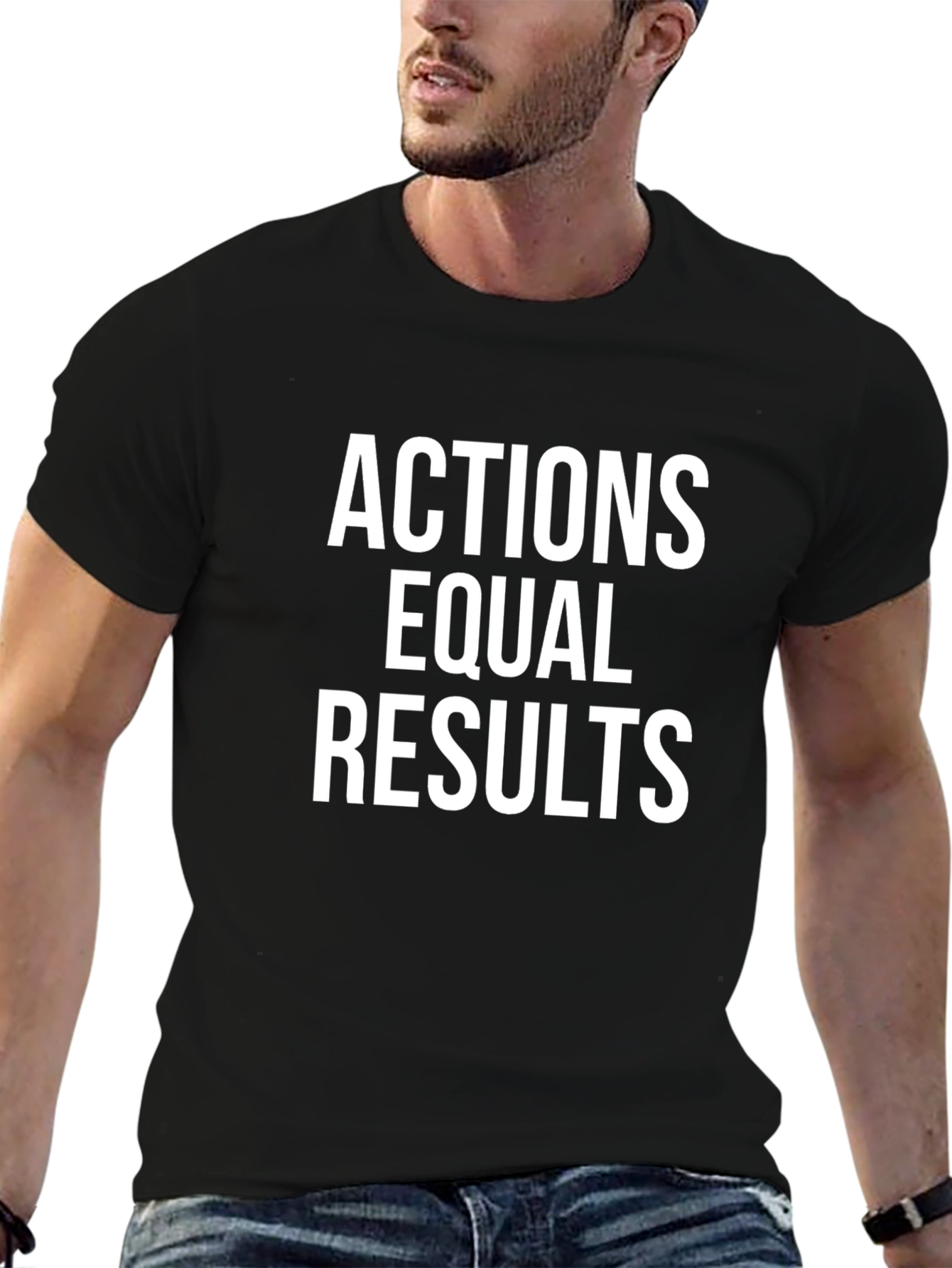 Actions Equal Results Black T-Shirt