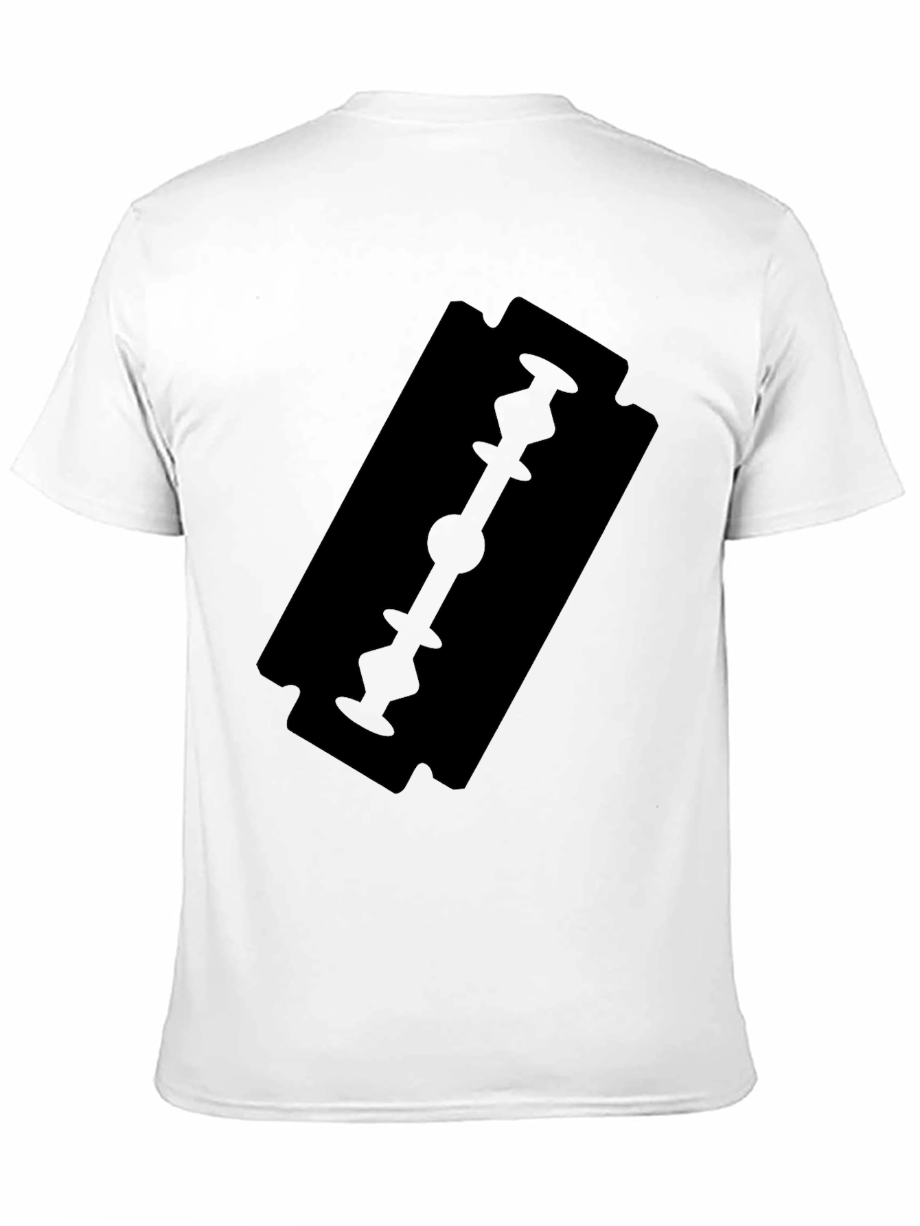 Black T-Shirt with Razor Blade Graphic