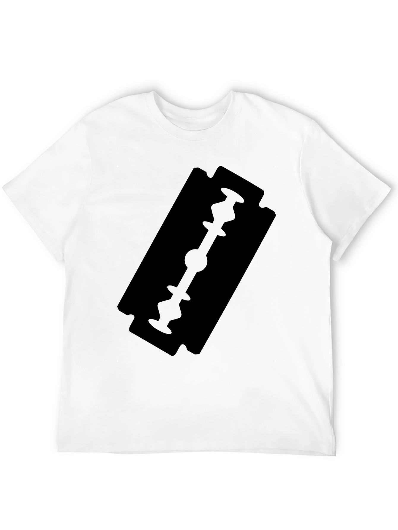 Black T-Shirt with Razor Blade Graphic