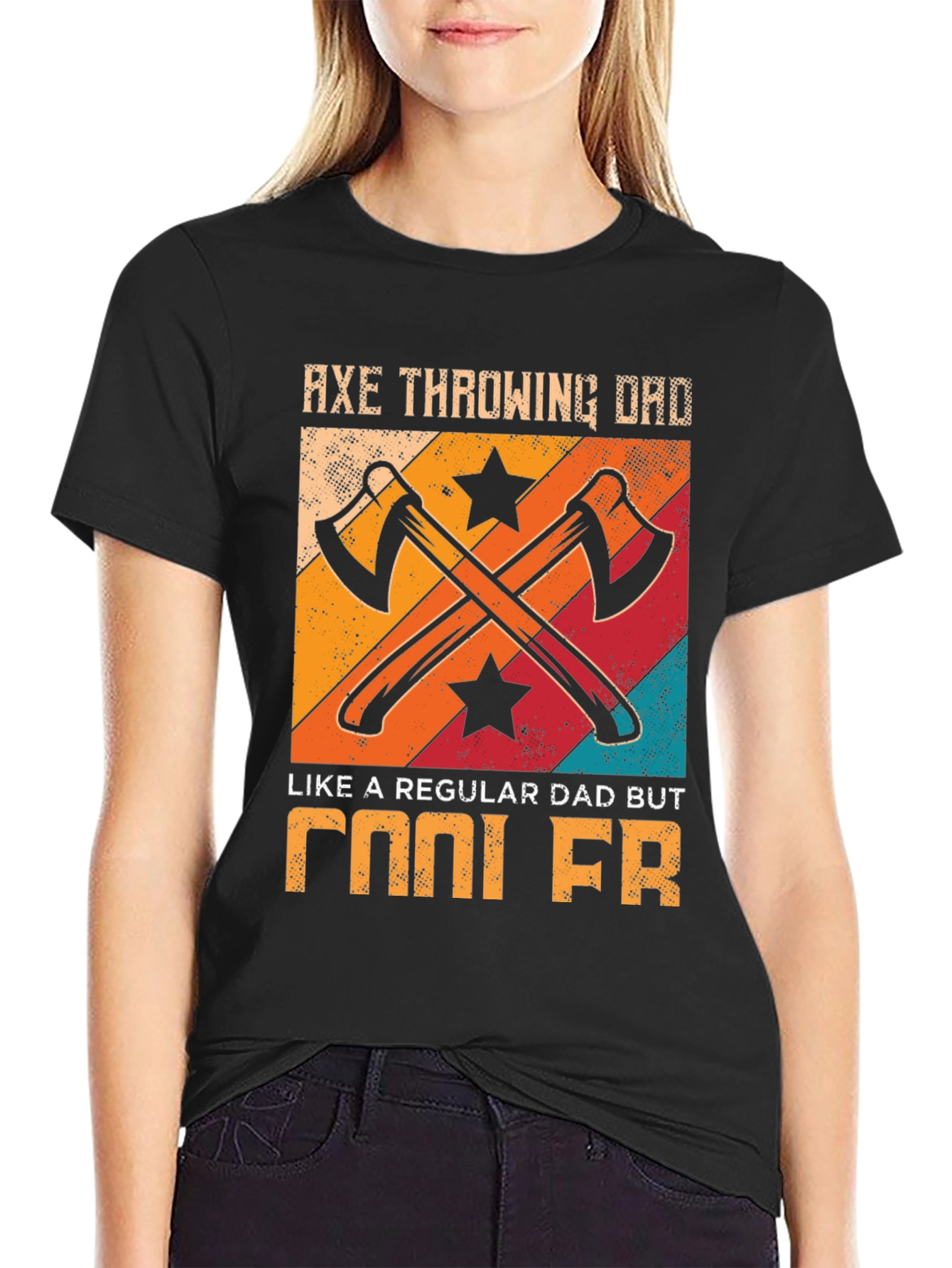 Axe Throwing Dad Cool FR Graphic T-Shirt