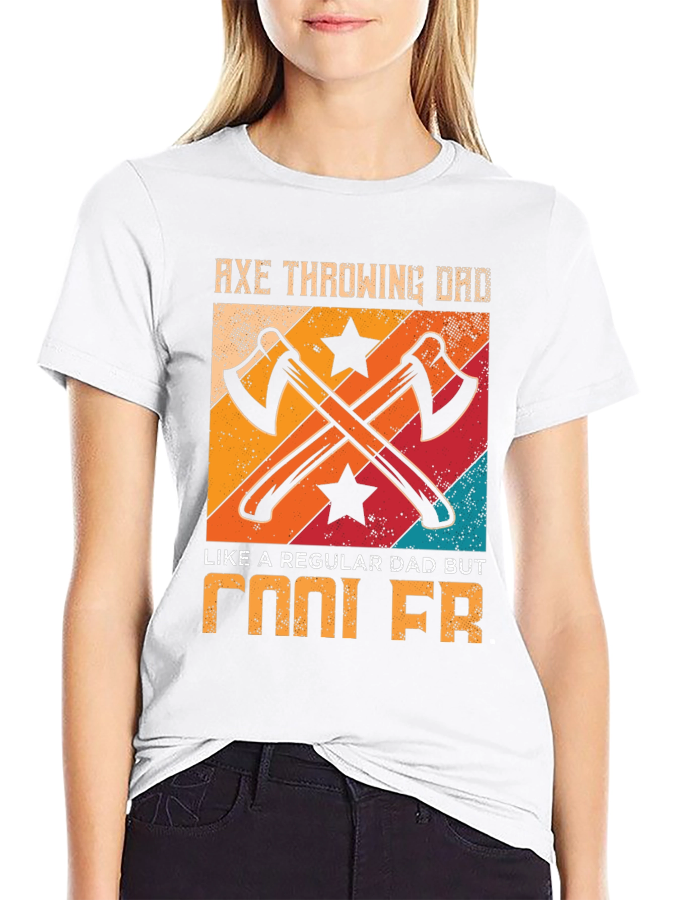 Axe Throwing Dad Cool FR Graphic T-Shirt