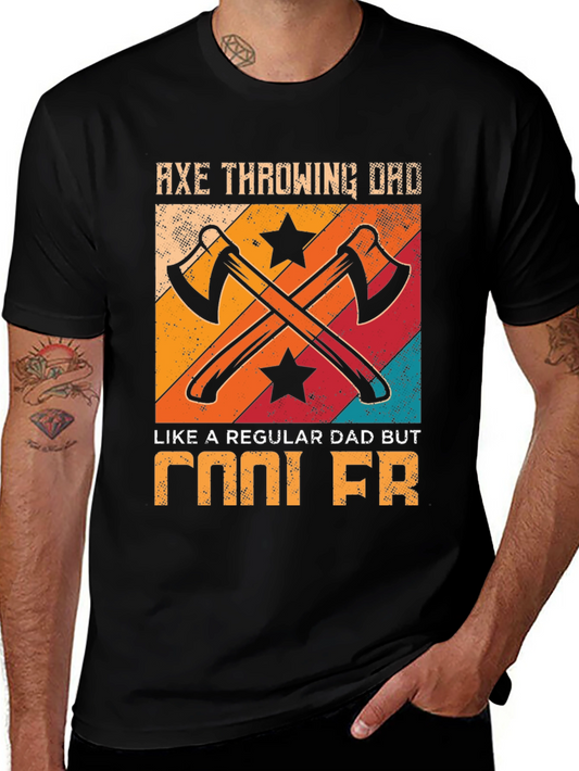 Axe Throwing Dad Cool FR Graphic T-Shirt