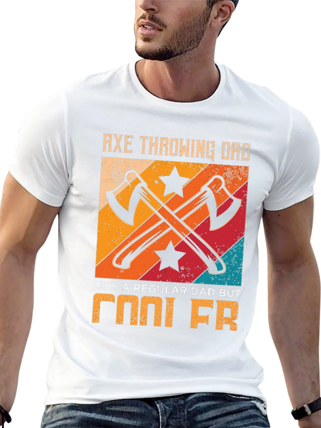 Axe Throwing Dad Cool FR Graphic T-Shirt