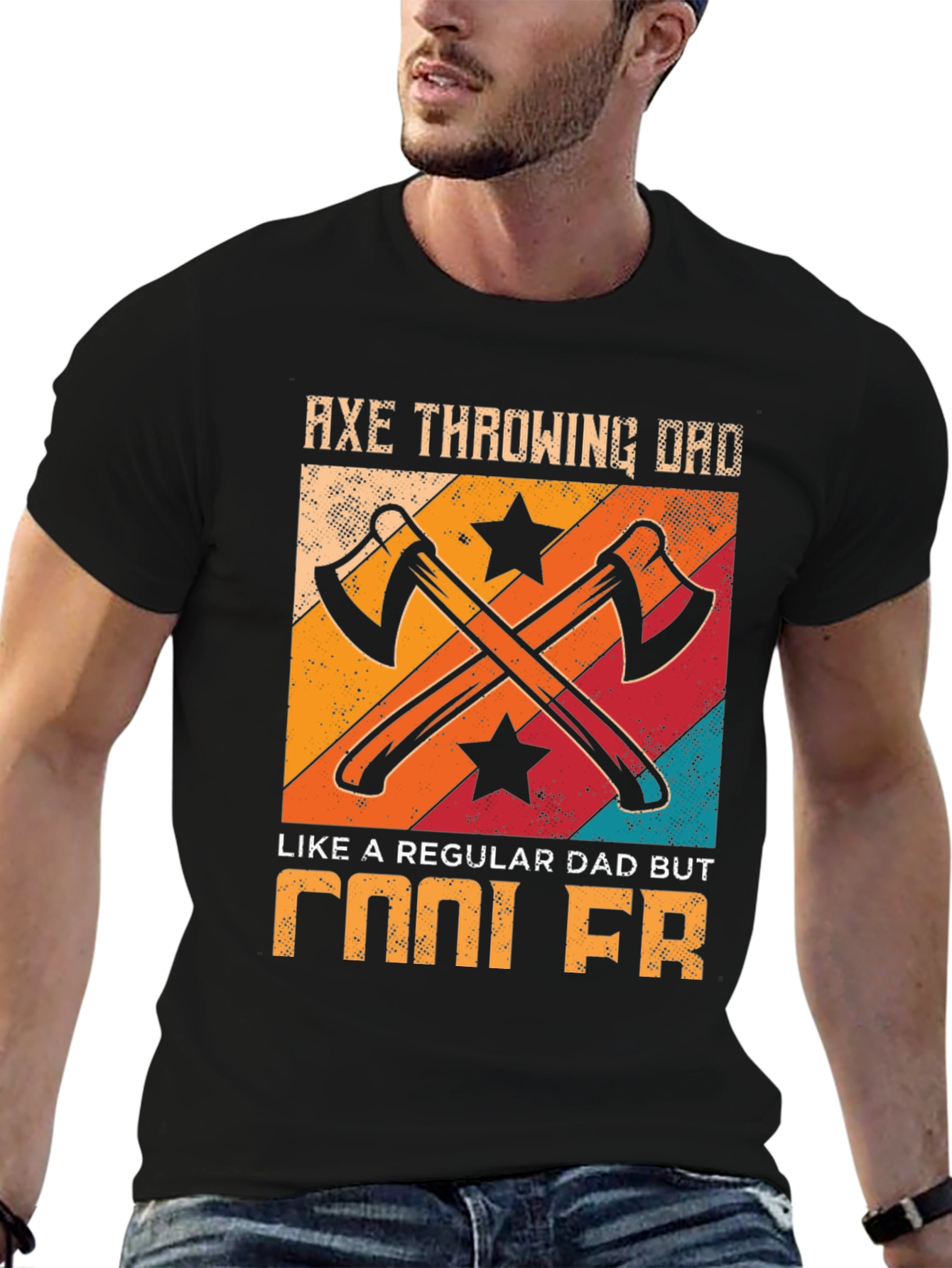 Axe Throwing Dad Cool FR Graphic T-Shirt