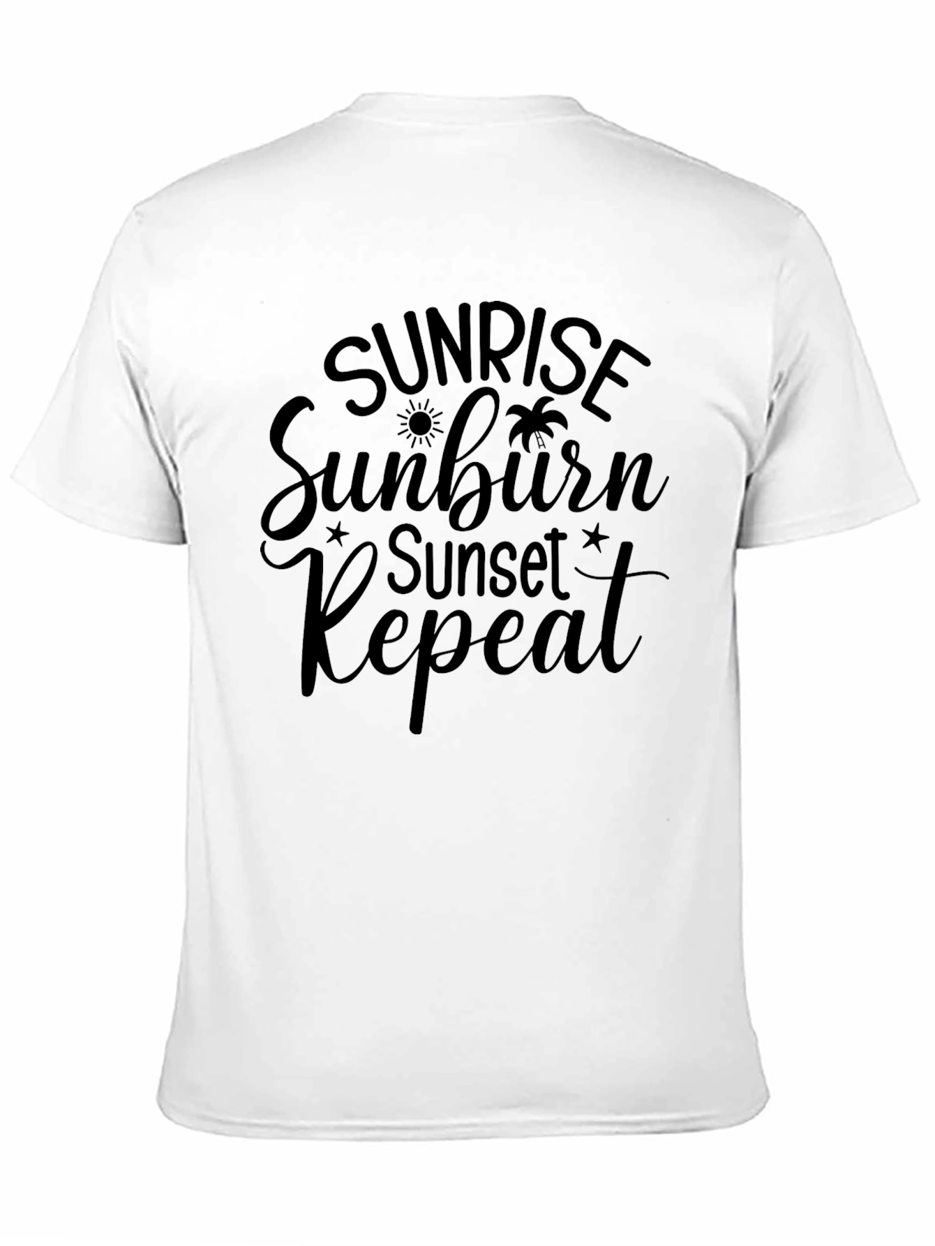 Sunrise Sunburn Sunset Repeat Black T-Shirt