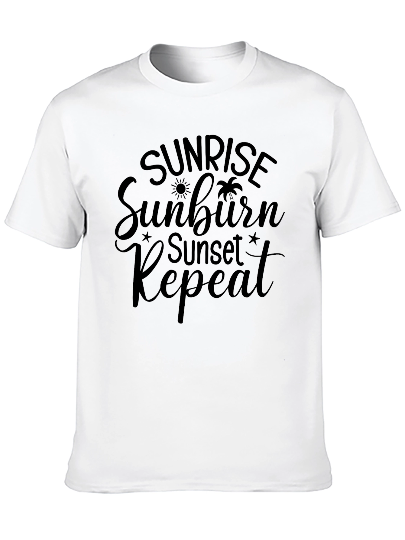 Sunrise Sunburn Sunset Repeat Black T-Shirt