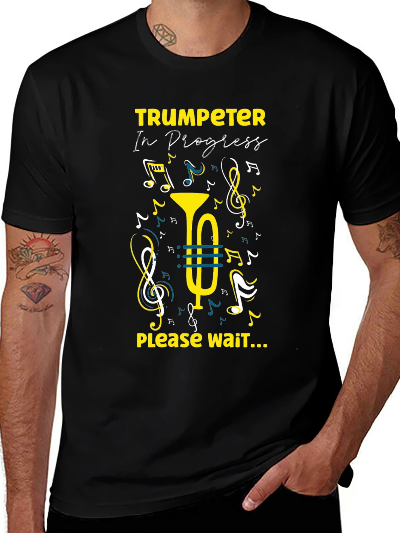 Trumpeter In Progress Graphic T-Shirt - Music Lover Tee