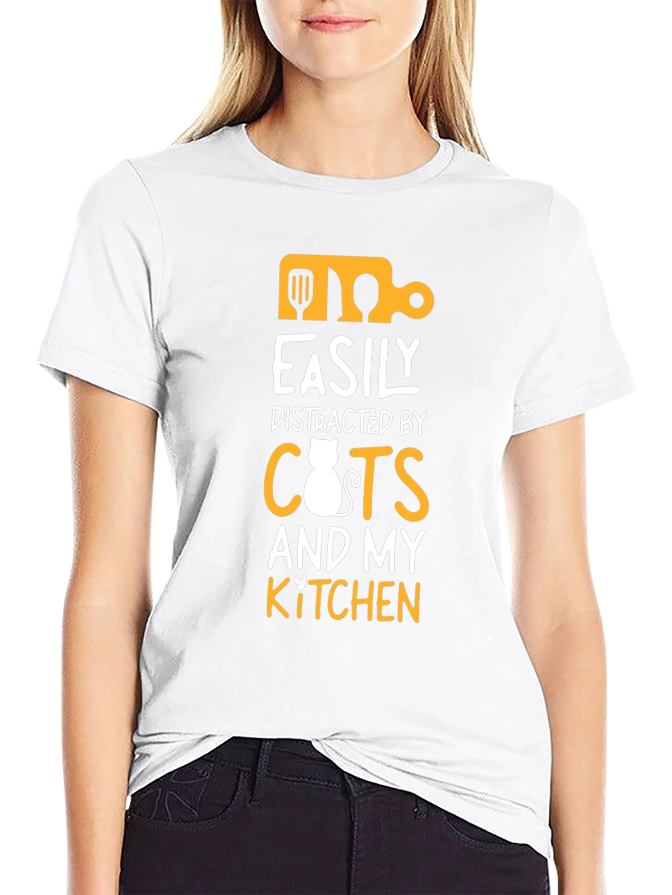 Easily Distracted by Cats and Kitchen T-Shirt