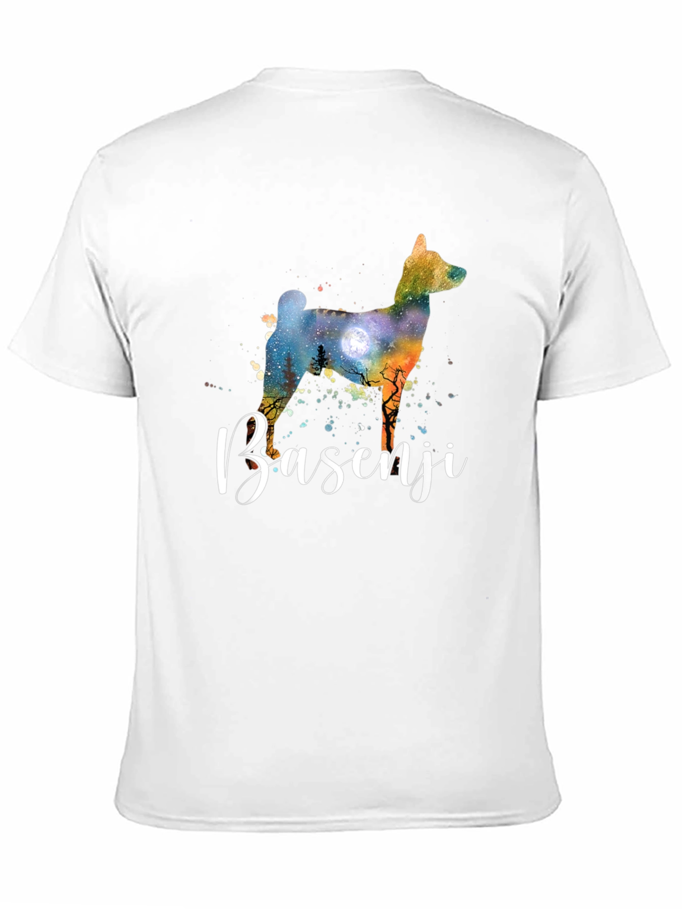 Basenji Dog Silhouette Graphic Tee - Unisex Black T-Shirt