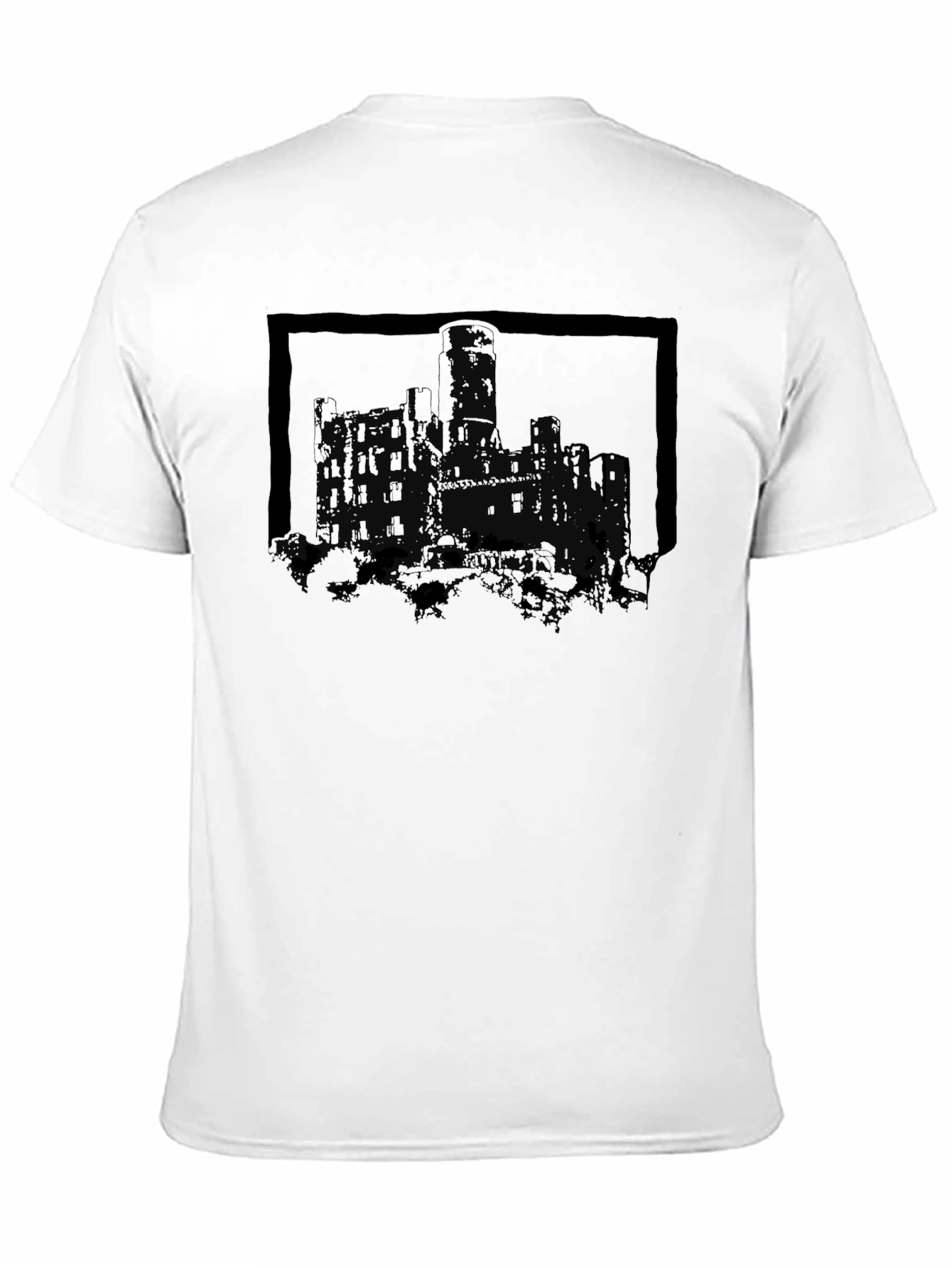 Castle Graphic Tee - Gothic Design Black T-Shirt