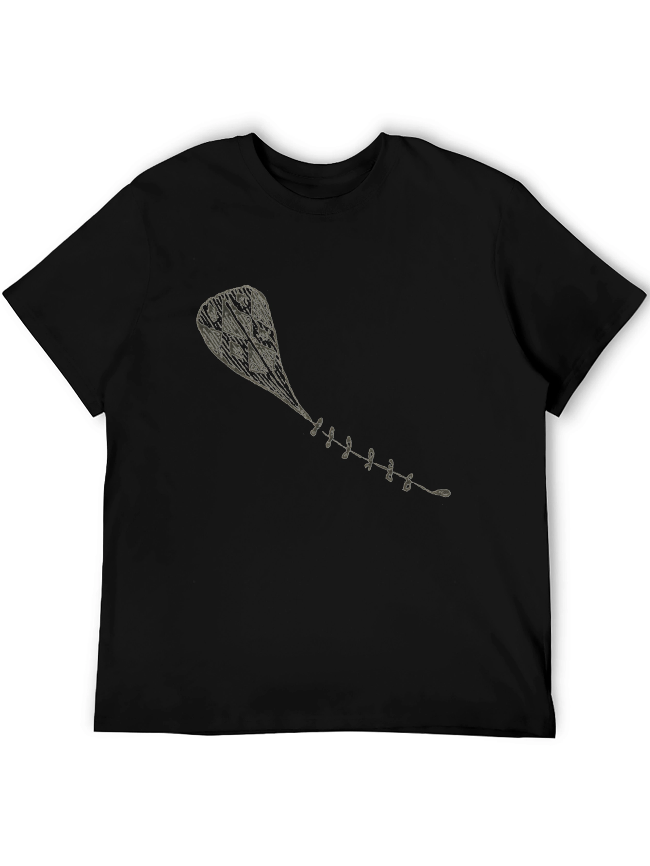 Black T-Shirt with Kite Graphic