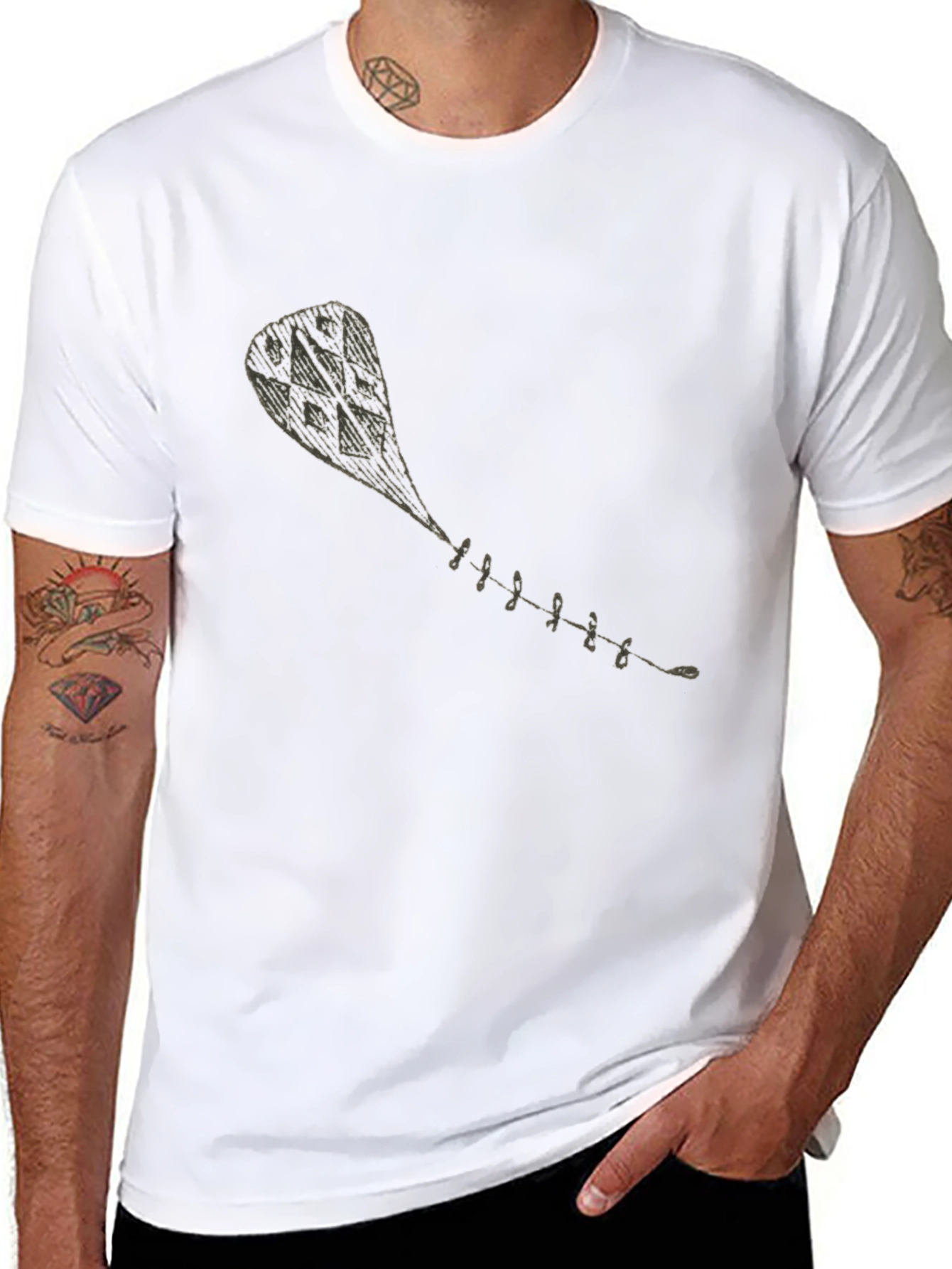 Black T-Shirt with Kite Graphic