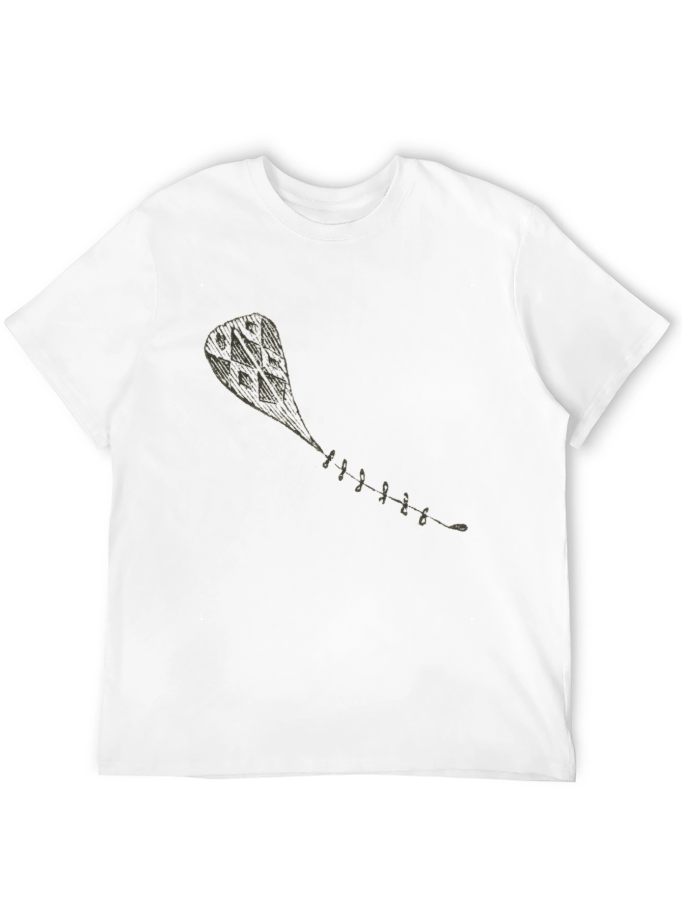 Black T-Shirt with Kite Graphic