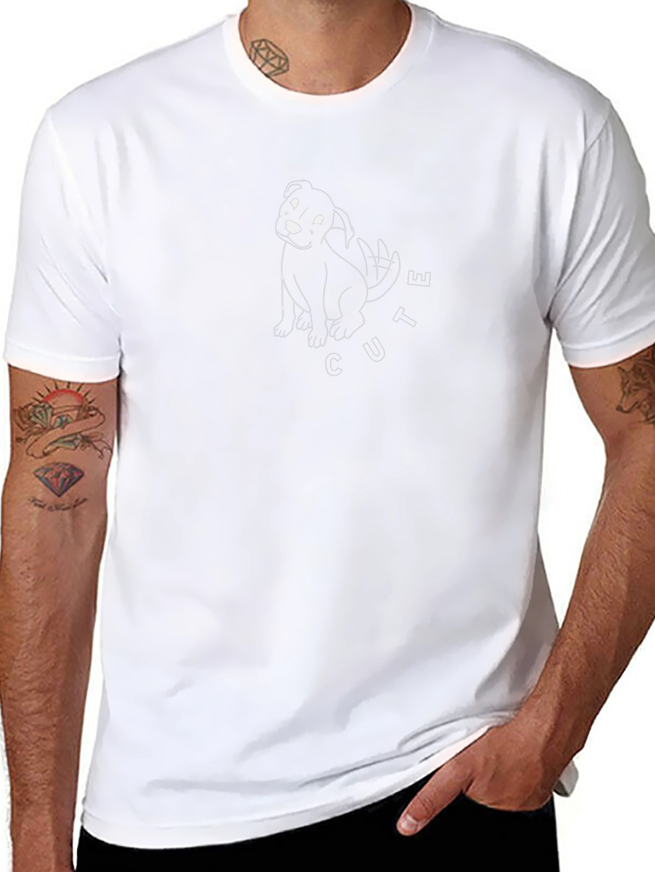 Cute Puppy Graphic T-Shirt - Black