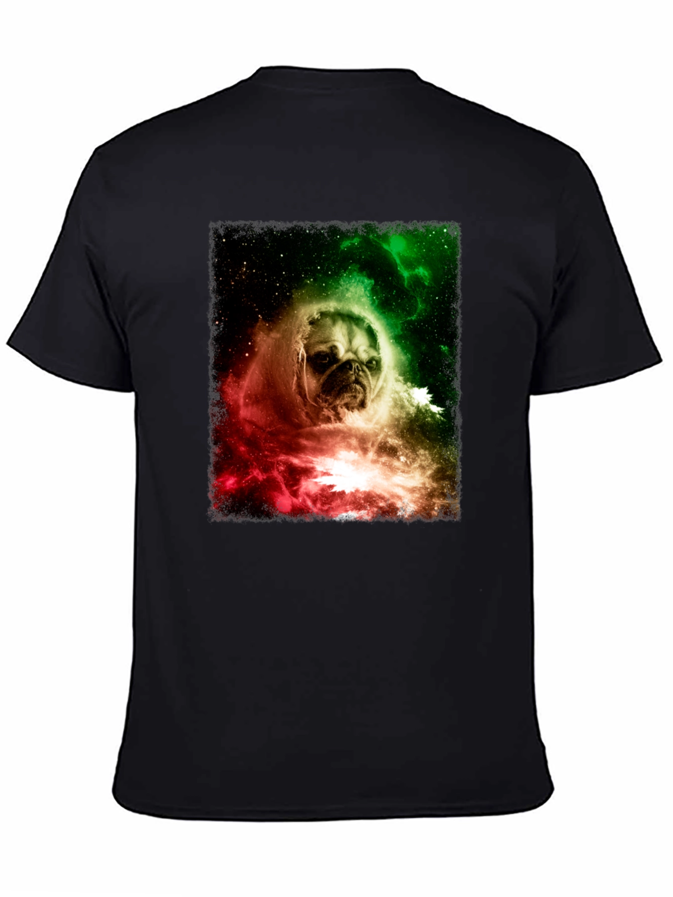 Pug in Space Graphic Tee - Black Cotton Blend