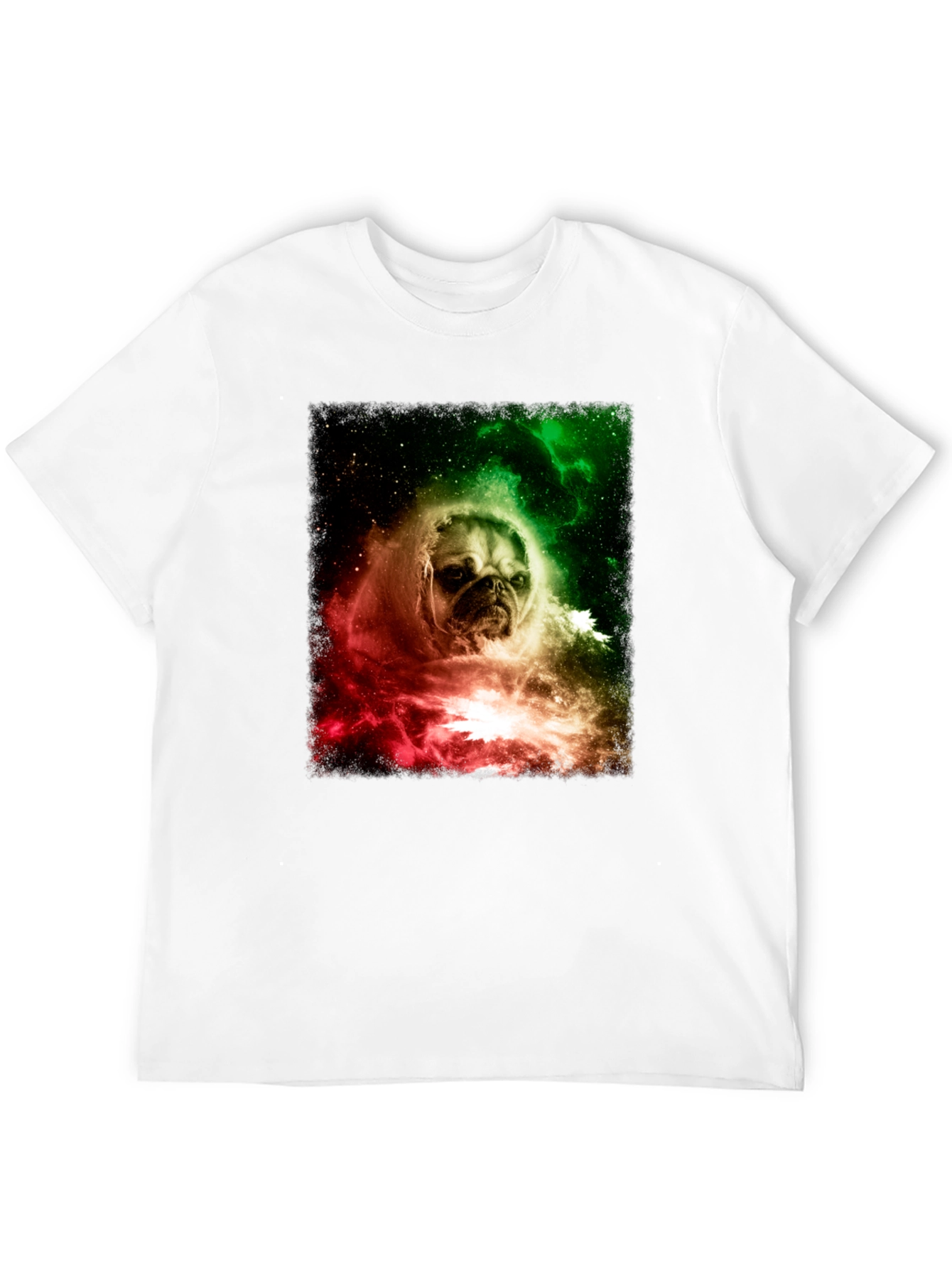 Pug in Space Graphic Tee - Black Cotton Blend