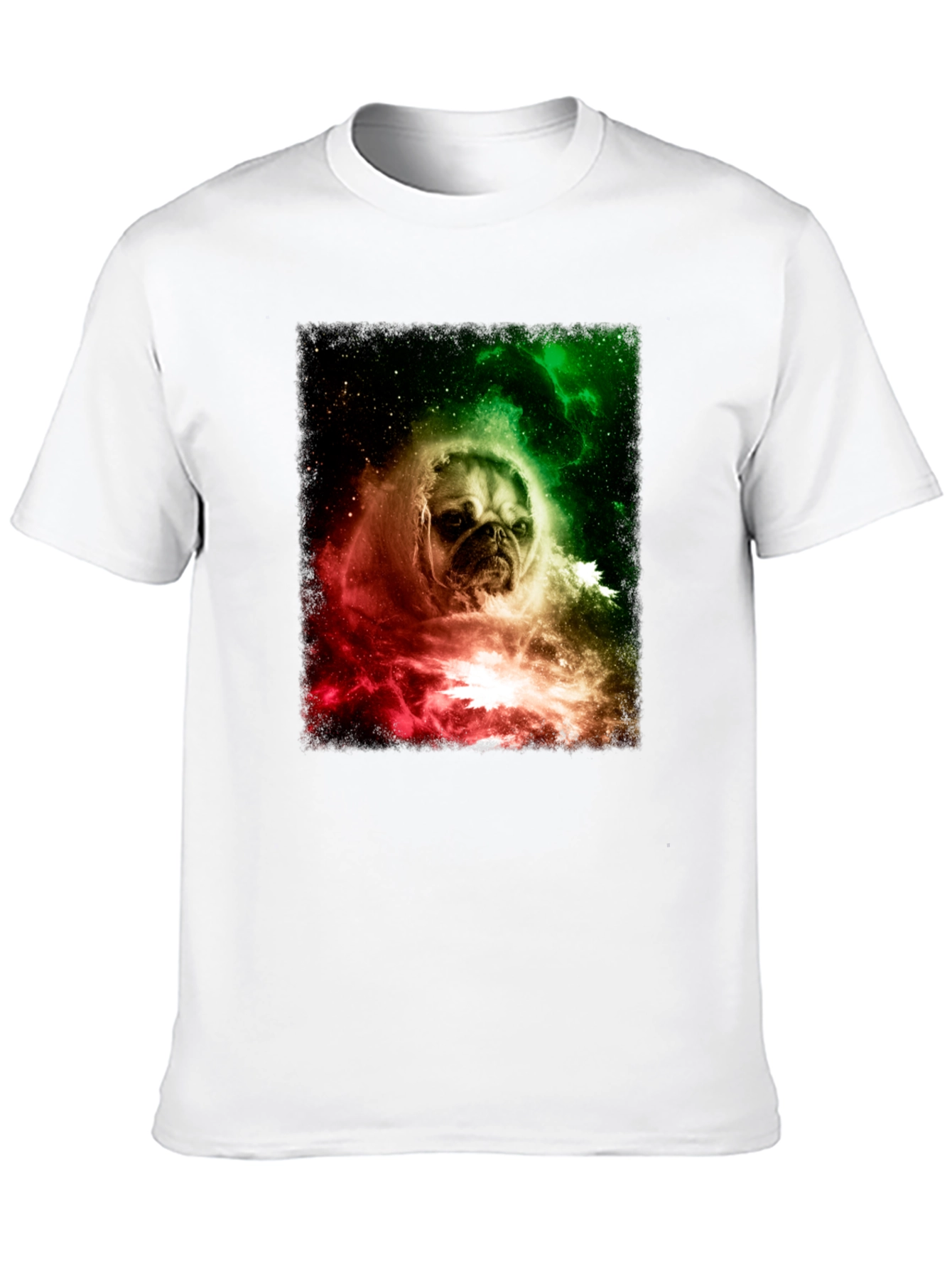 Pug in Space Graphic Tee - Black Cotton Blend