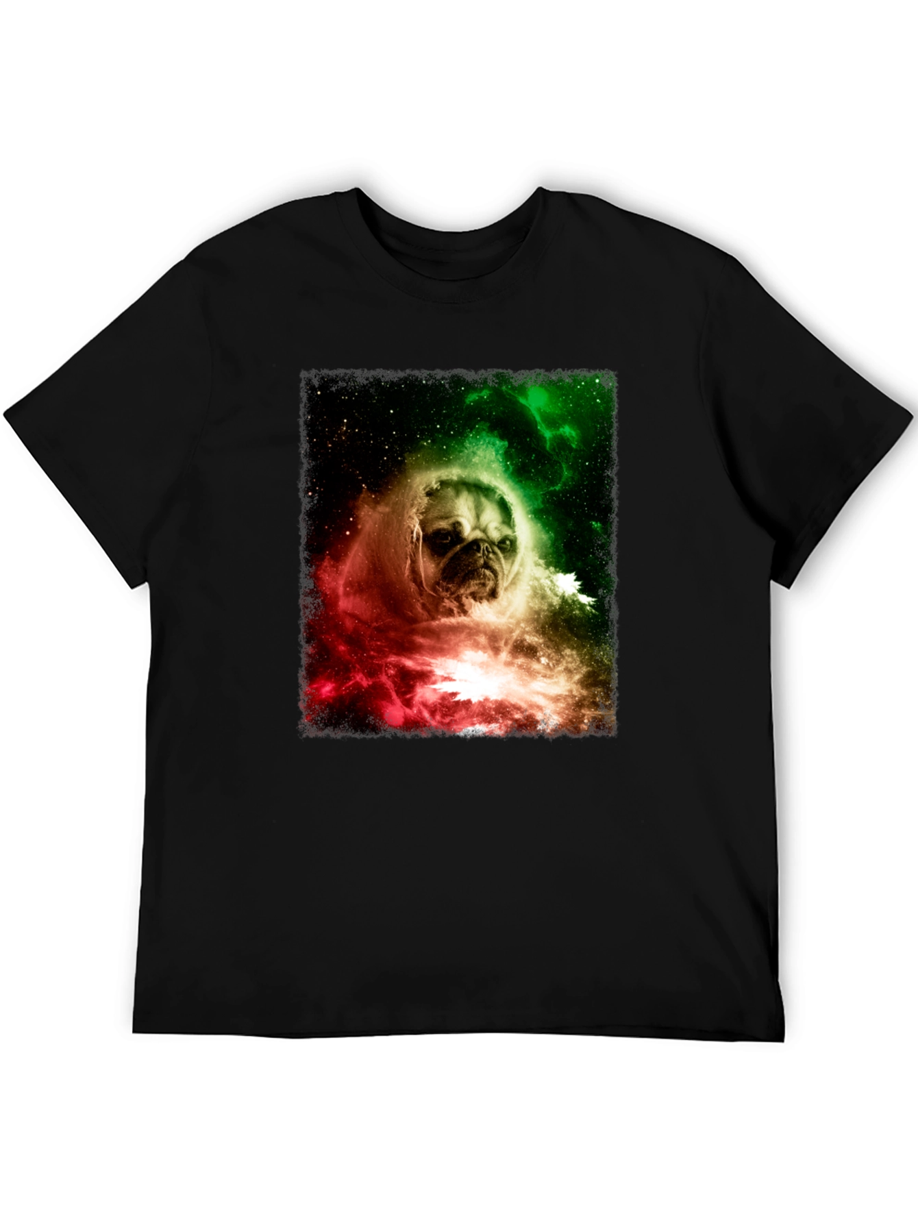 Pug in Space Graphic Tee - Black Cotton Blend