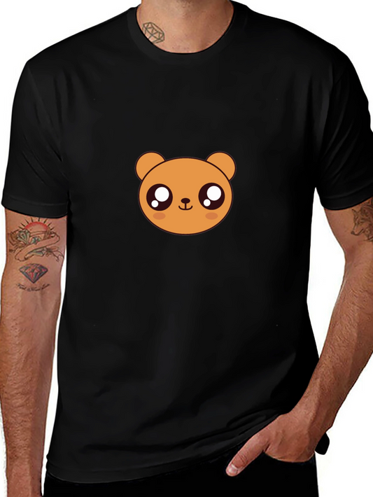 Cute Bear Graphic T-Shirt - Mens Black Tee