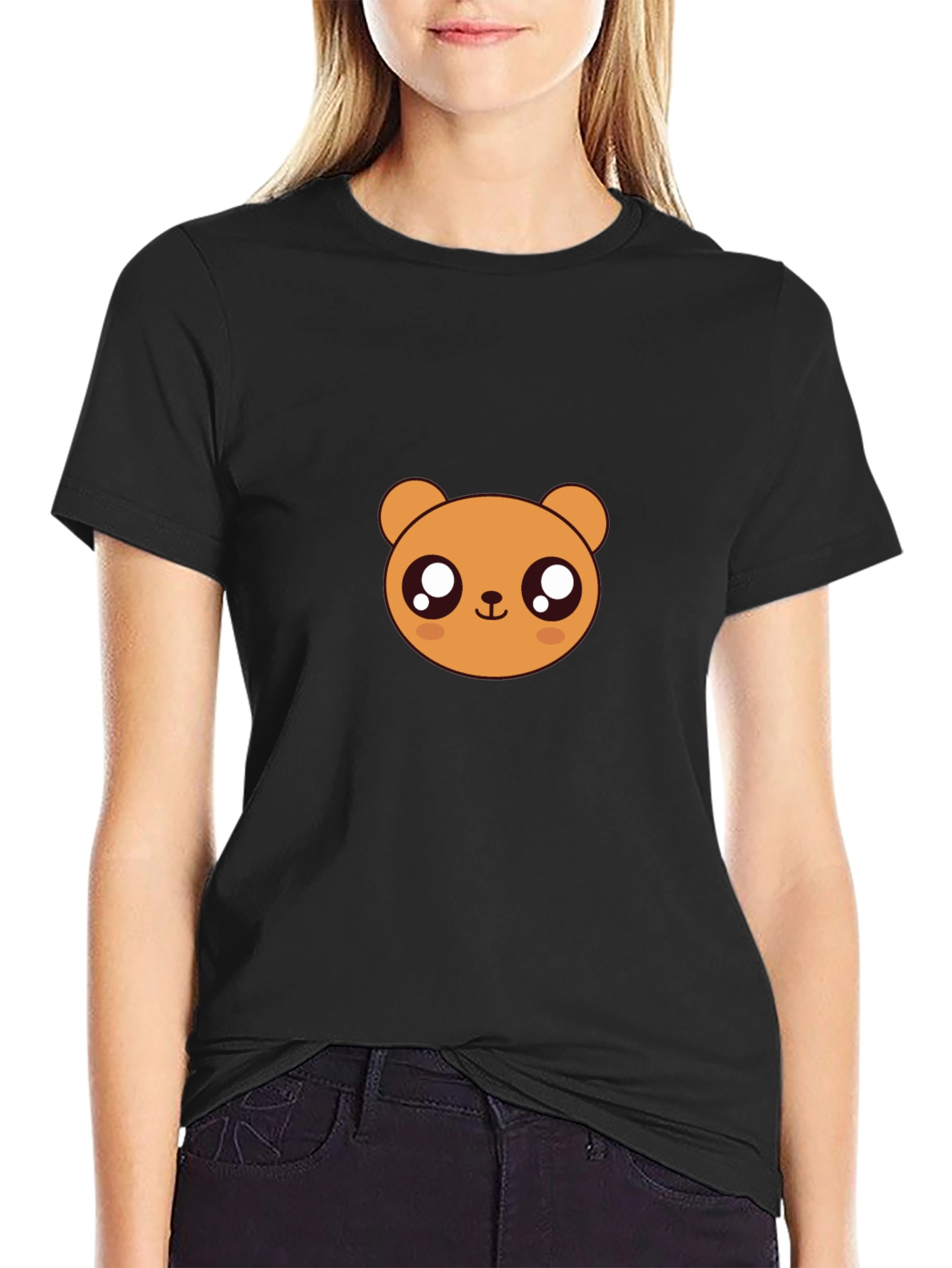 Cute Bear Graphic T-Shirt - Mens Black Tee
