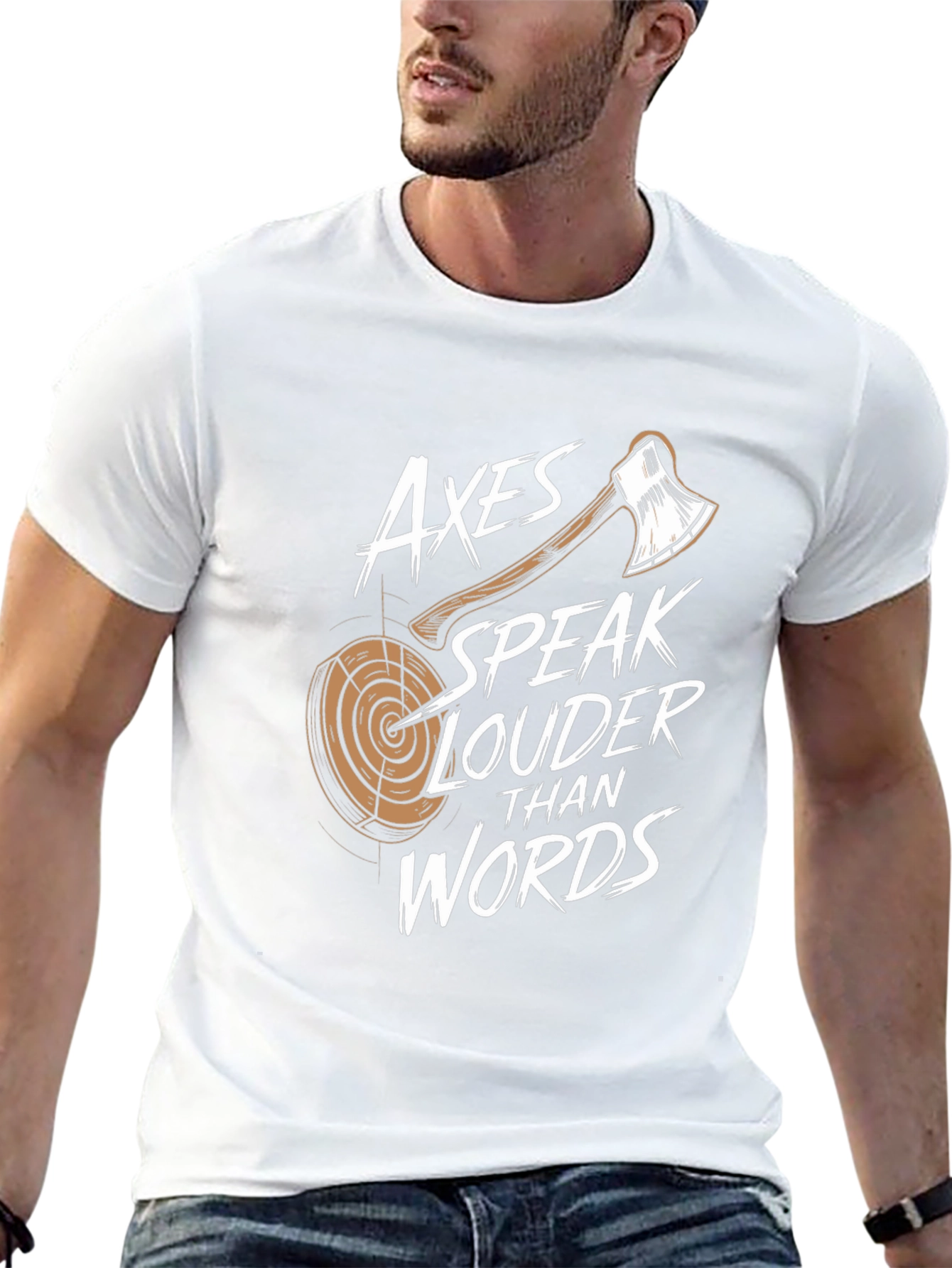 Axes Speak Louder Than Words Black T-Shirt