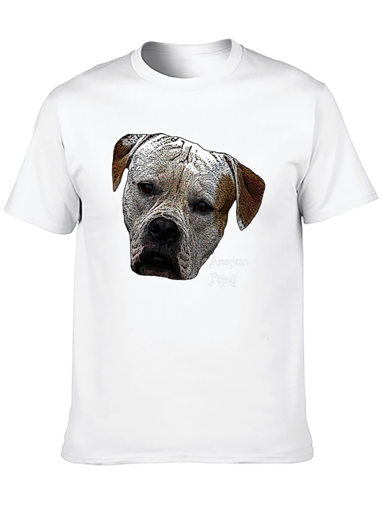 American Pitbull Dog Graphic Black T-Shirt