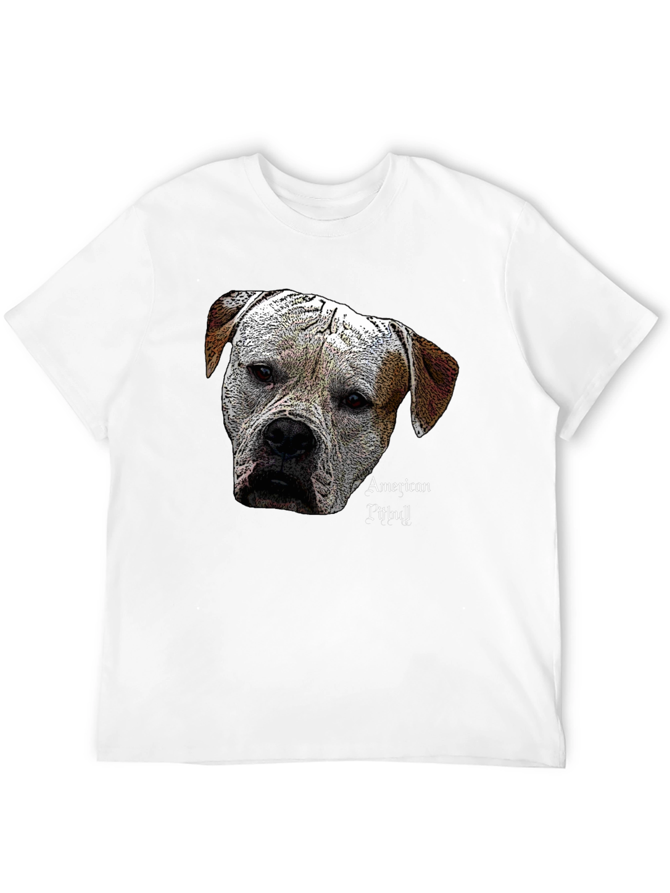 American Pitbull Dog Graphic Black T-Shirt